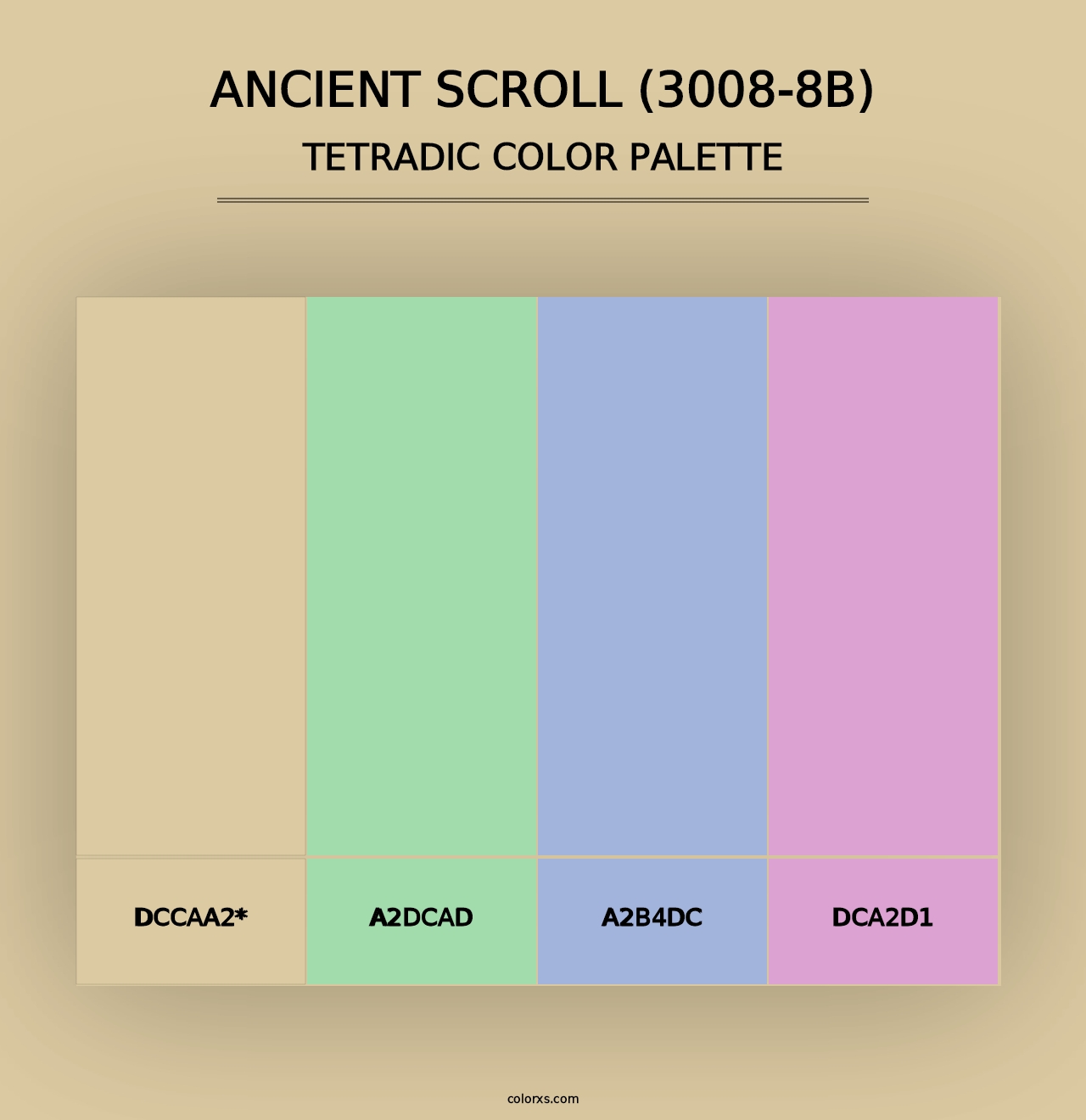 Ancient Scroll (3008-8B) - Tetradic Color Palette