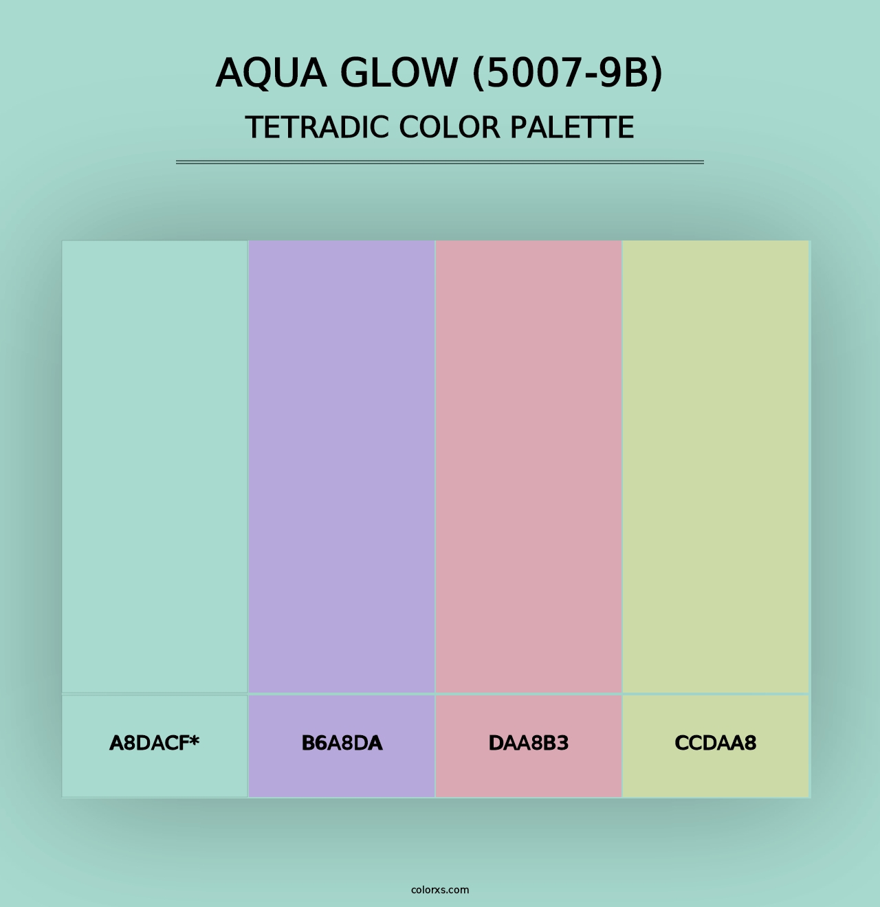 Aqua Glow (5007-9B) - Tetradic Color Palette