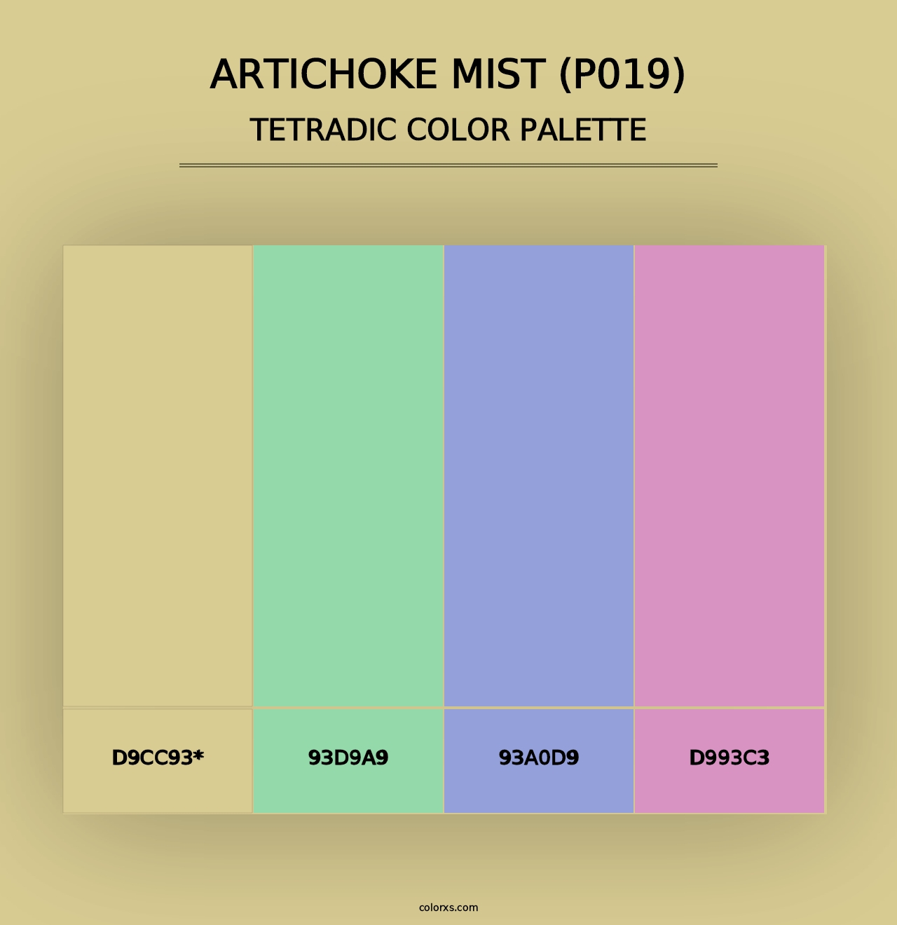 Artichoke Mist (P019) - Tetradic Color Palette