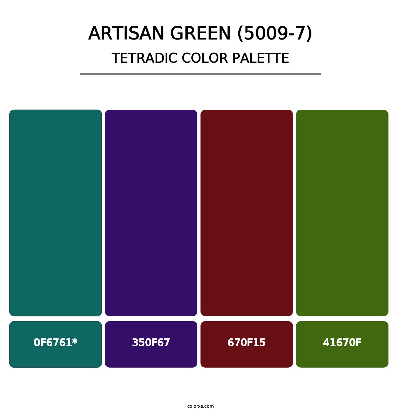 Artisan Green (5009-7) - Tetradic Color Palette