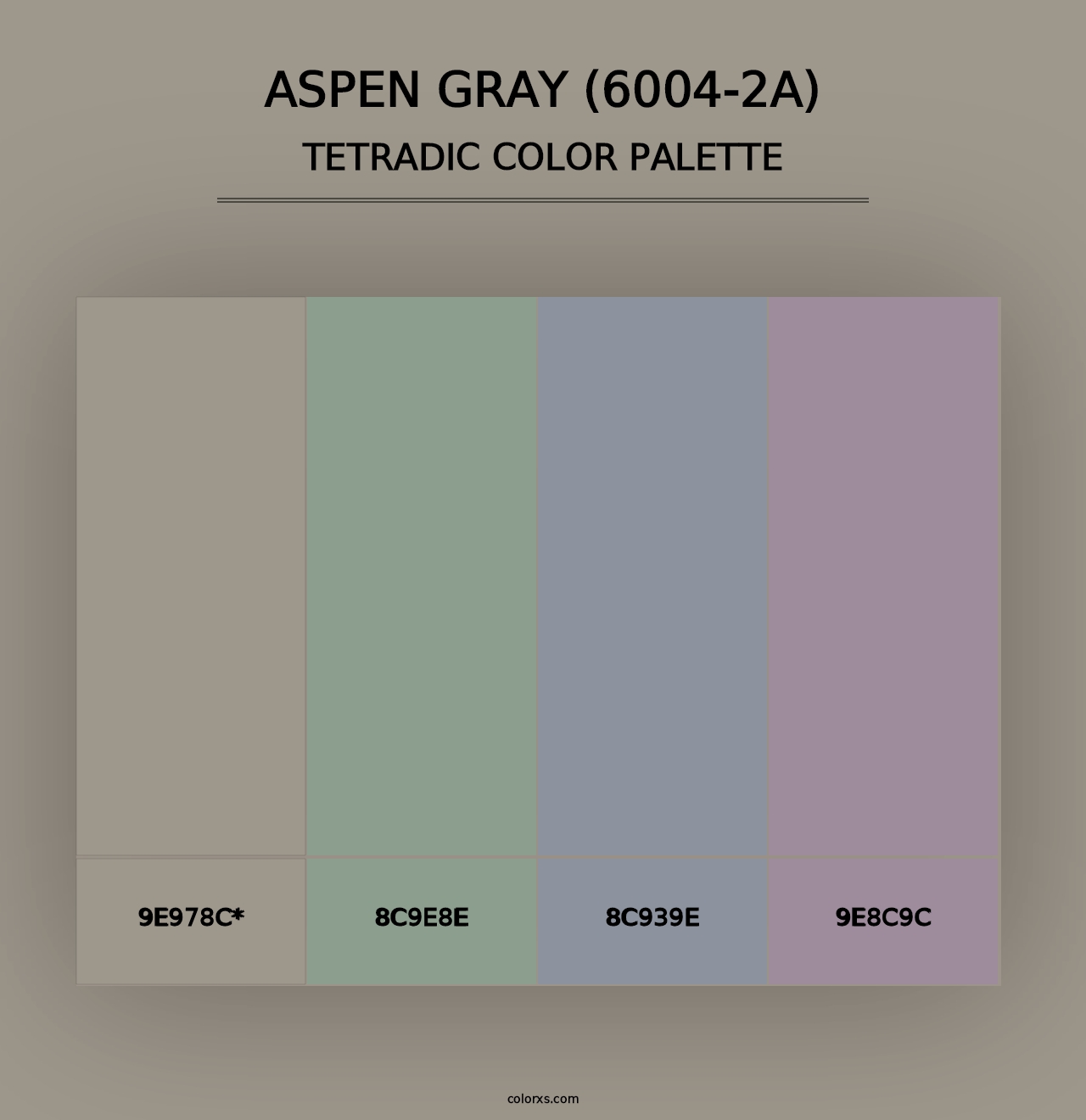 Aspen Gray (6004-2A) - Tetradic Color Palette