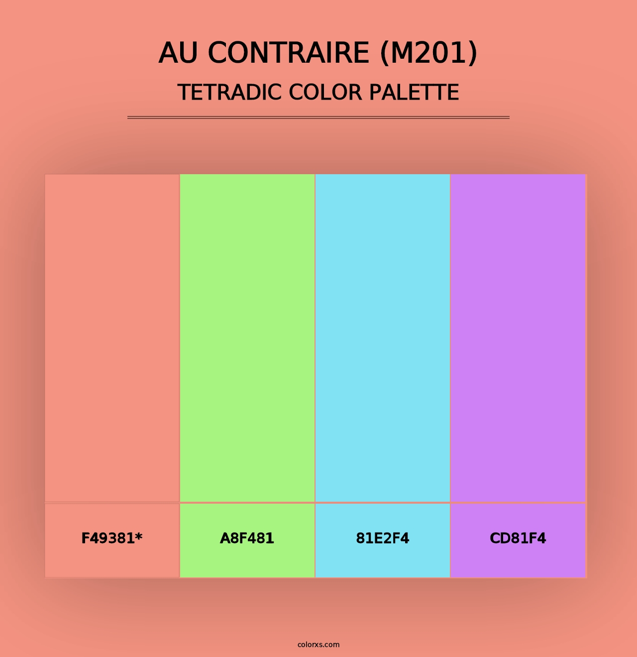 Au Contraire (M201) - Tetradic Color Palette