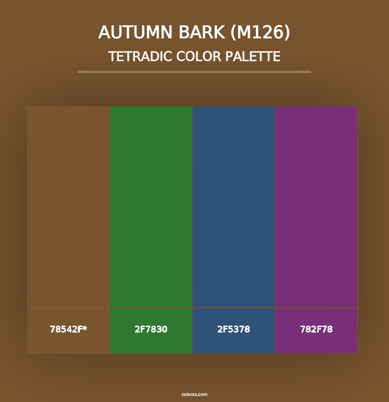 Autumn Bark (M126) - Tetradic Color Palette