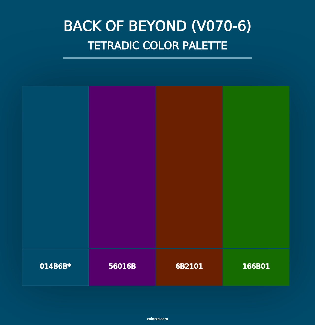 Back of Beyond (V070-6) - Tetradic Color Palette