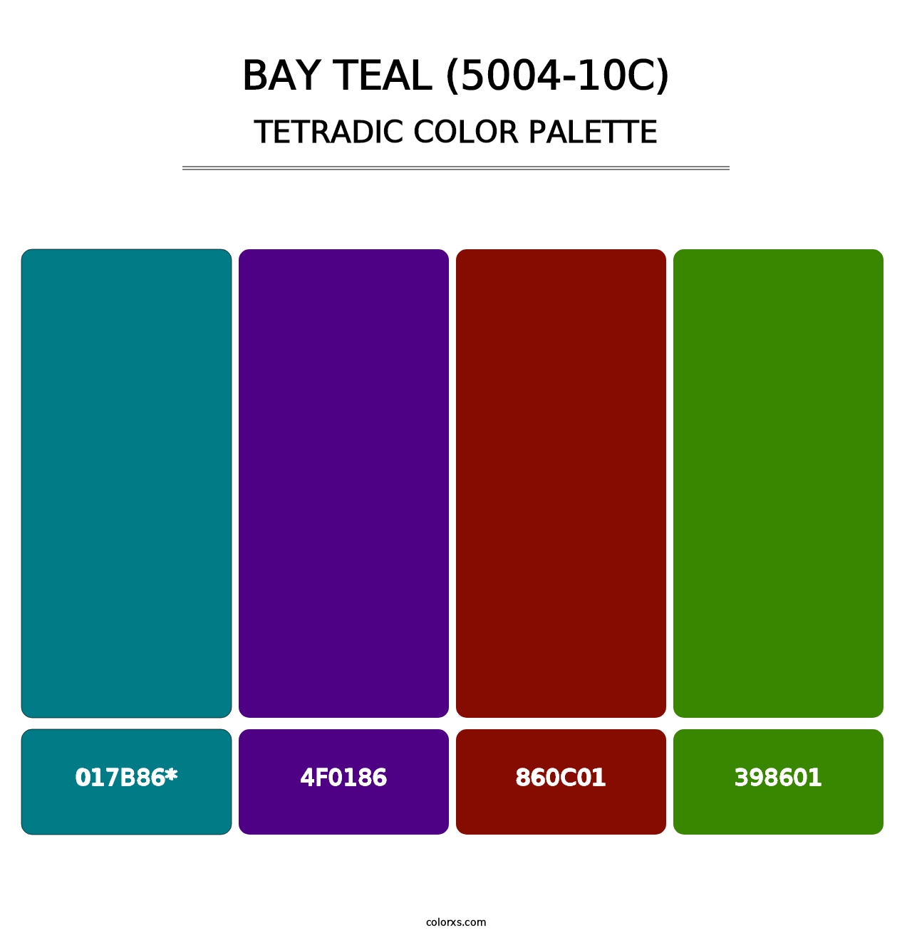 Bay Teal (5004-10C) - Tetradic Color Palette