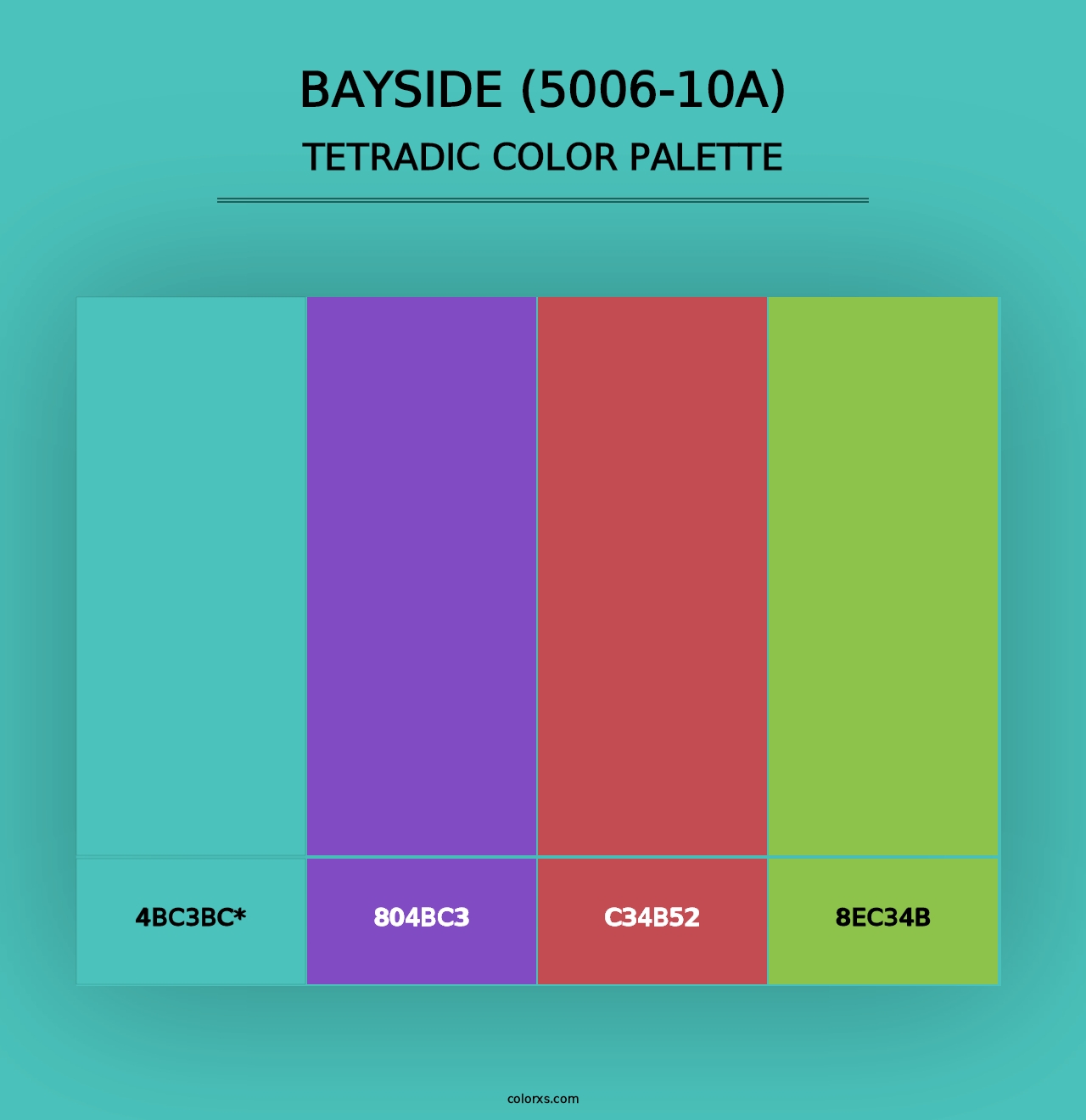 Bayside (5006-10A) - Tetradic Color Palette