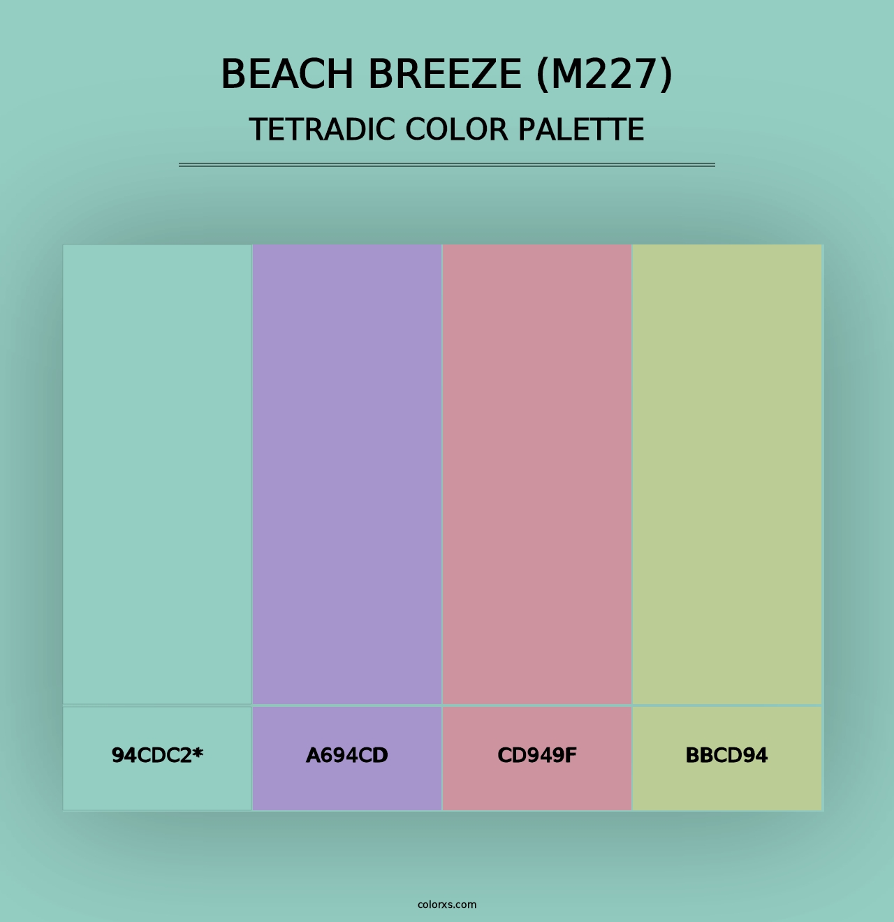 Beach Breeze (M227) - Tetradic Color Palette