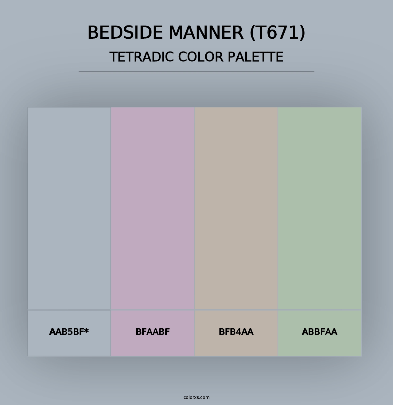 Bedside Manner (T671) - Tetradic Color Palette