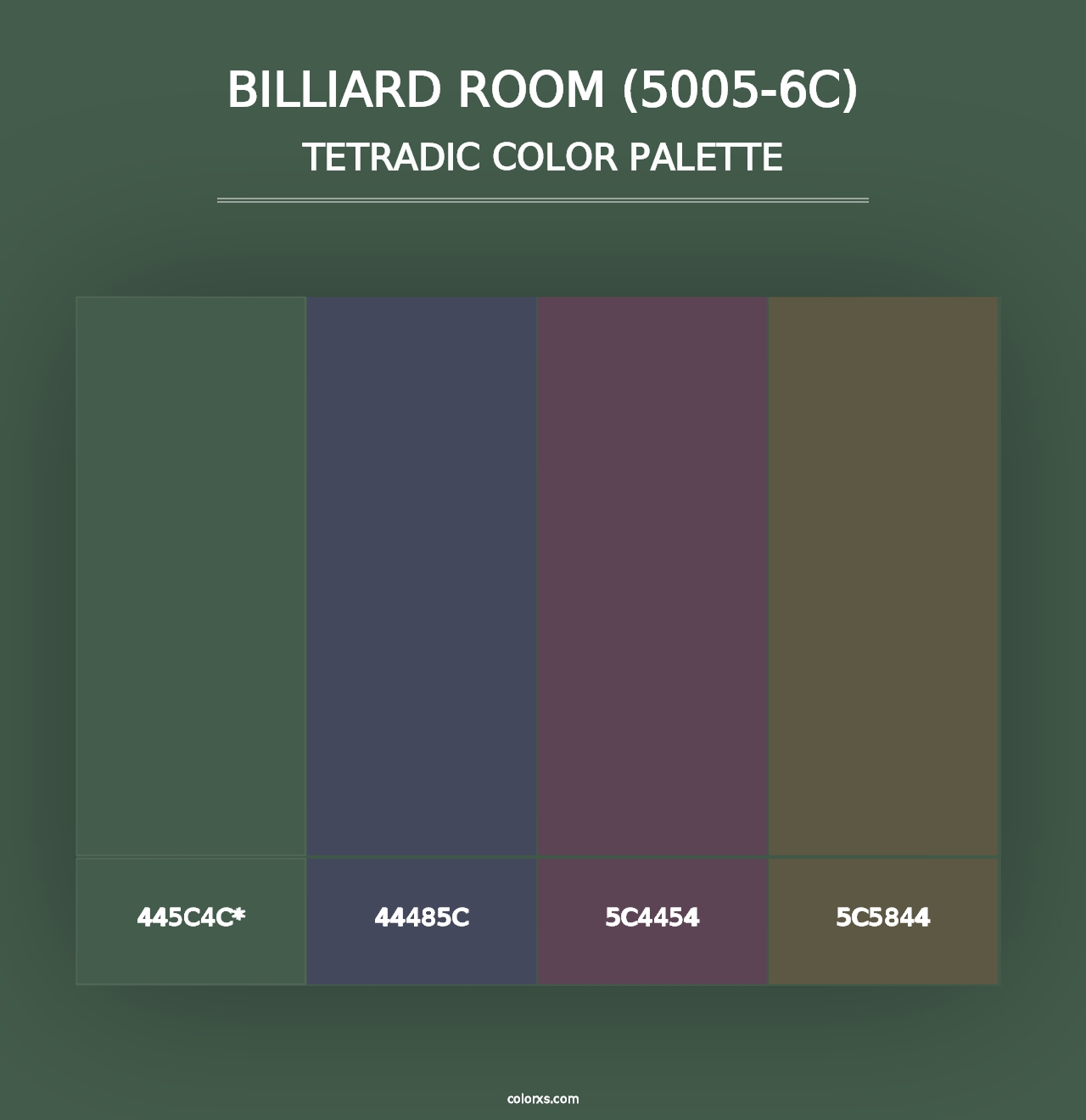 Billiard Room (5005-6C) - Tetradic Color Palette