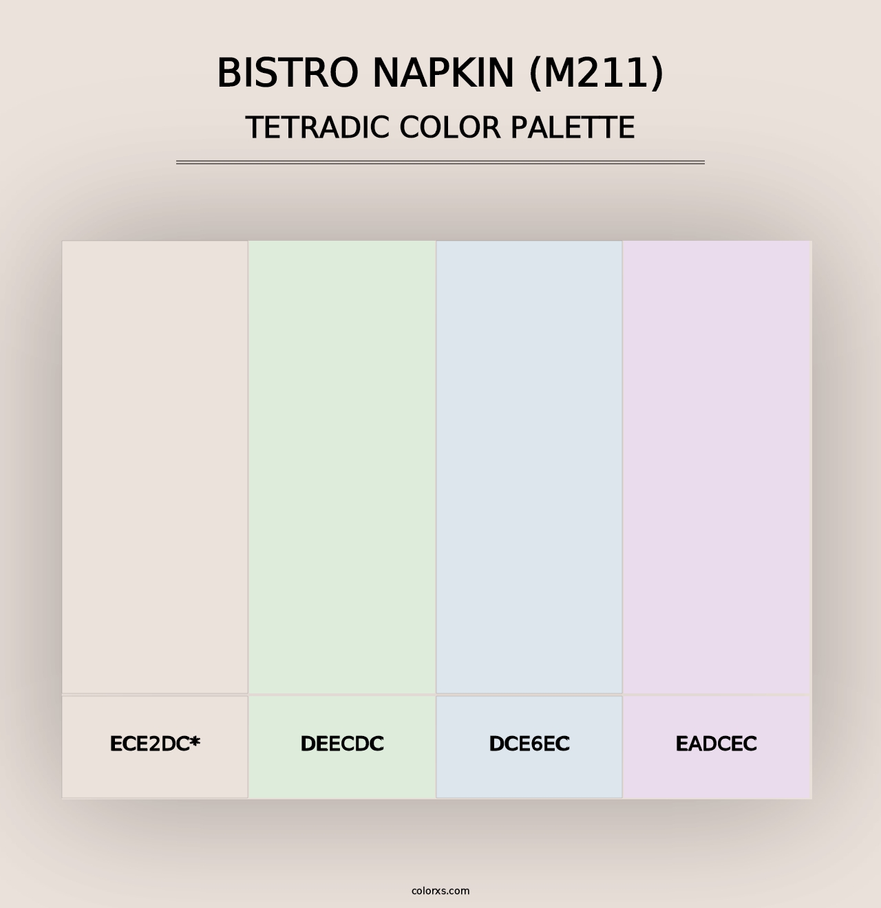 Bistro Napkin (M211) - Tetradic Color Palette