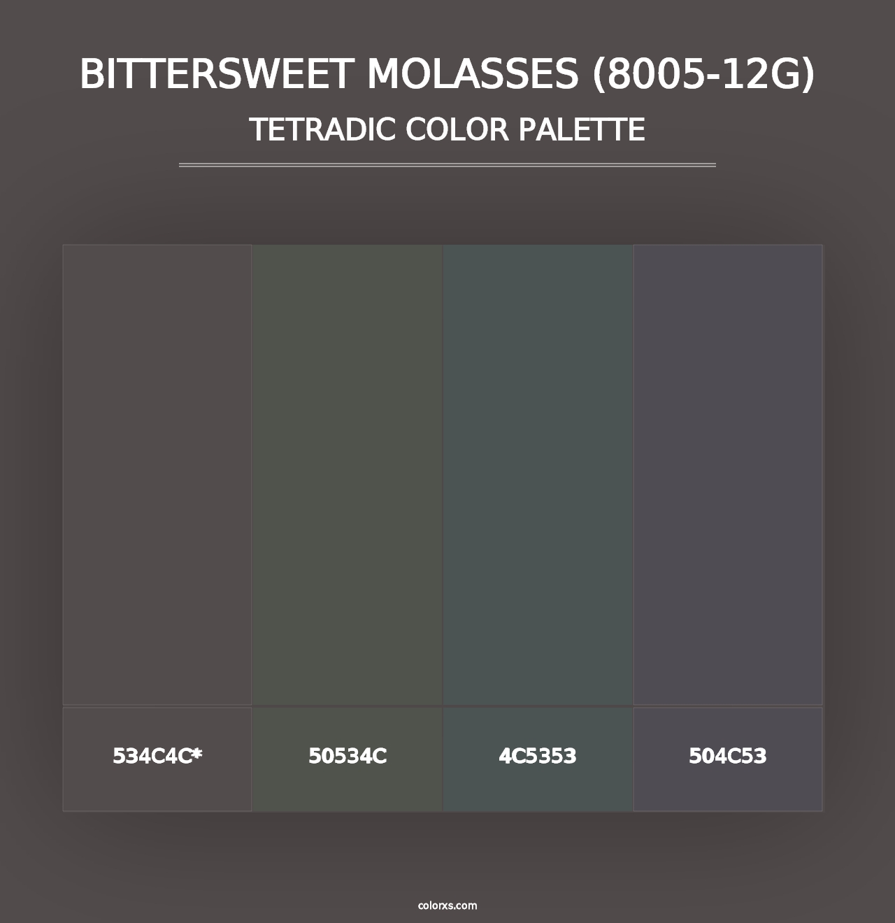 Bittersweet Molasses (8005-12G) - Tetradic Color Palette