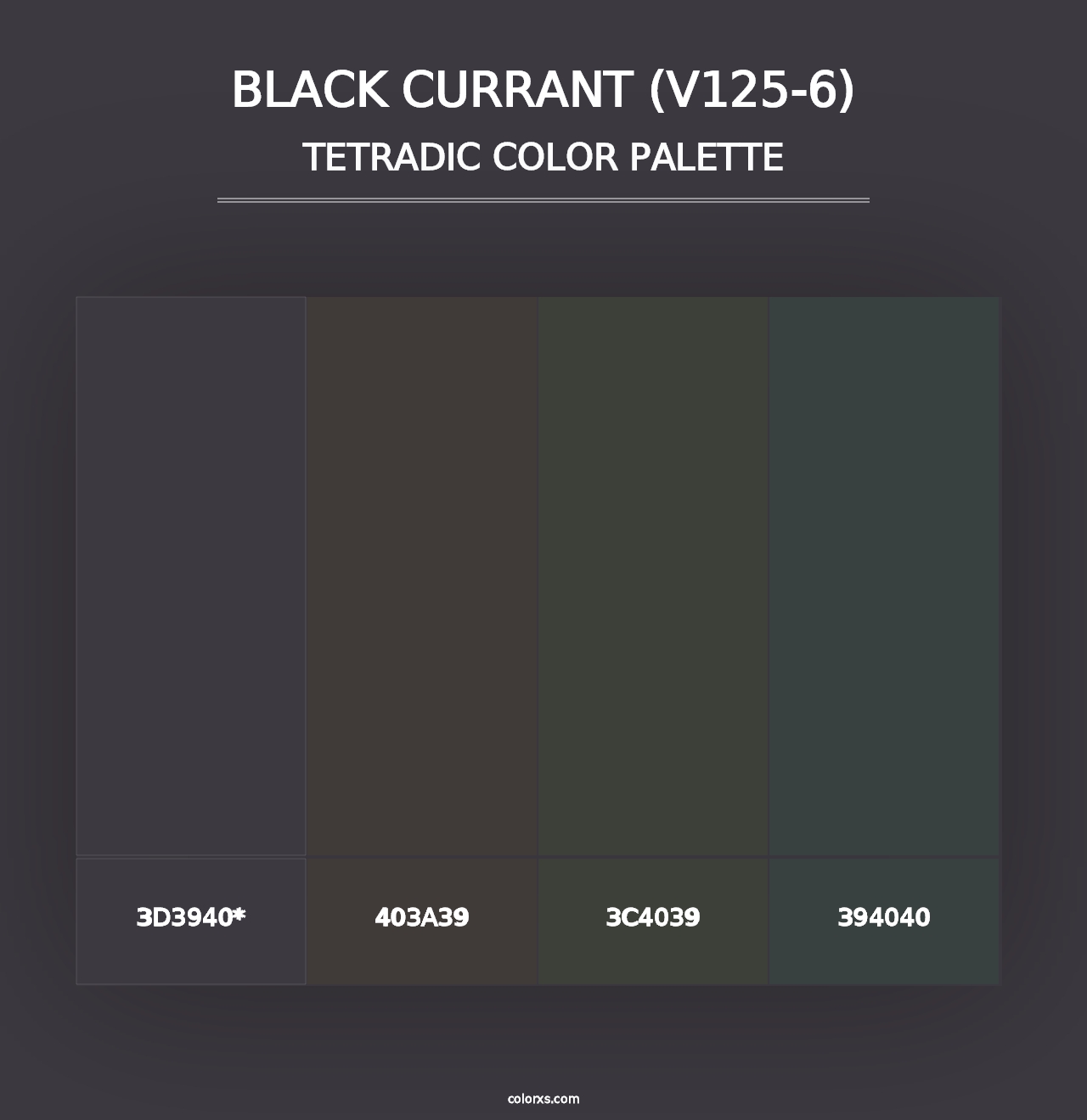 Black Currant (V125-6) - Tetradic Color Palette