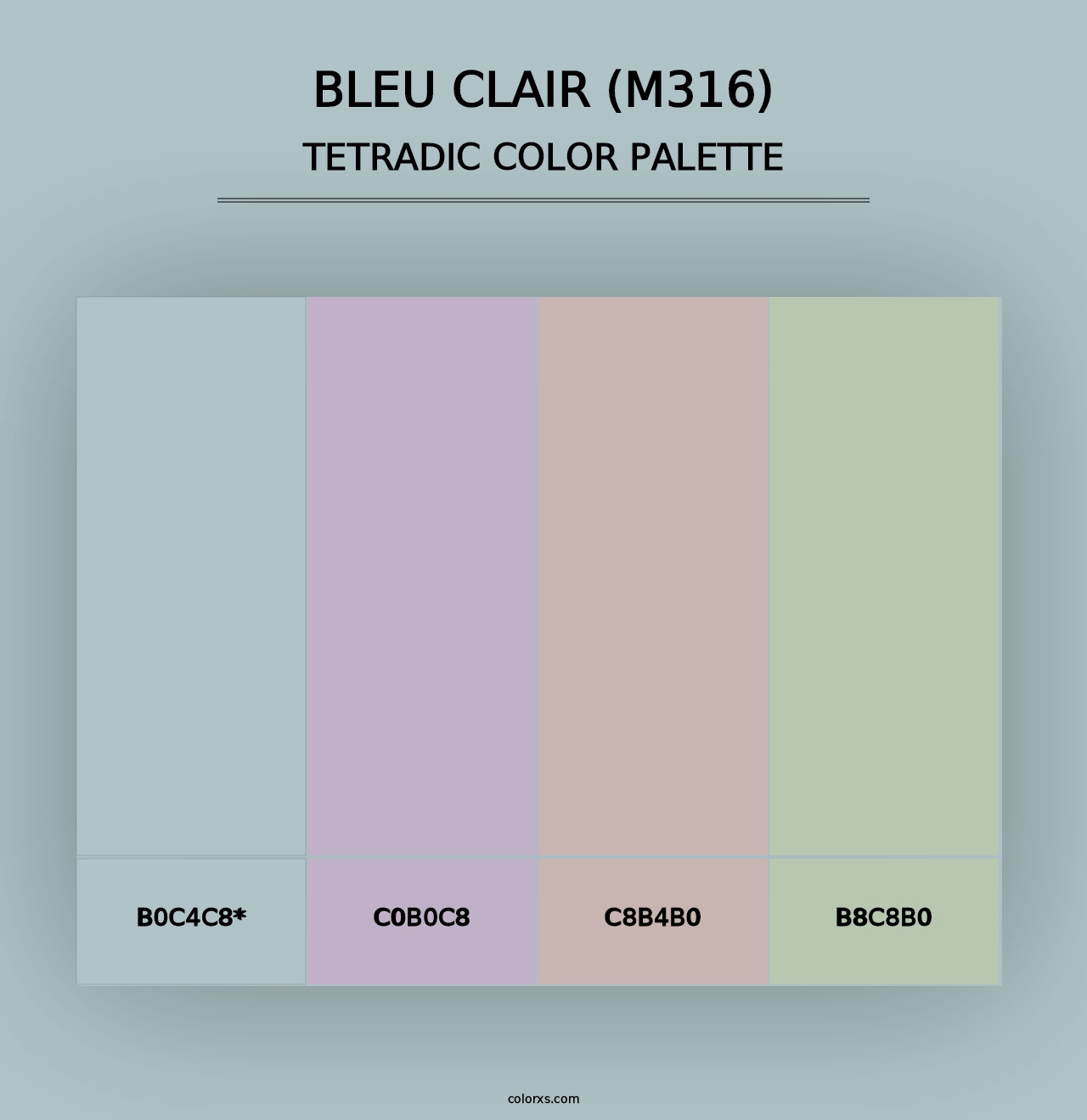 Bleu Clair (M316) - Tetradic Color Palette