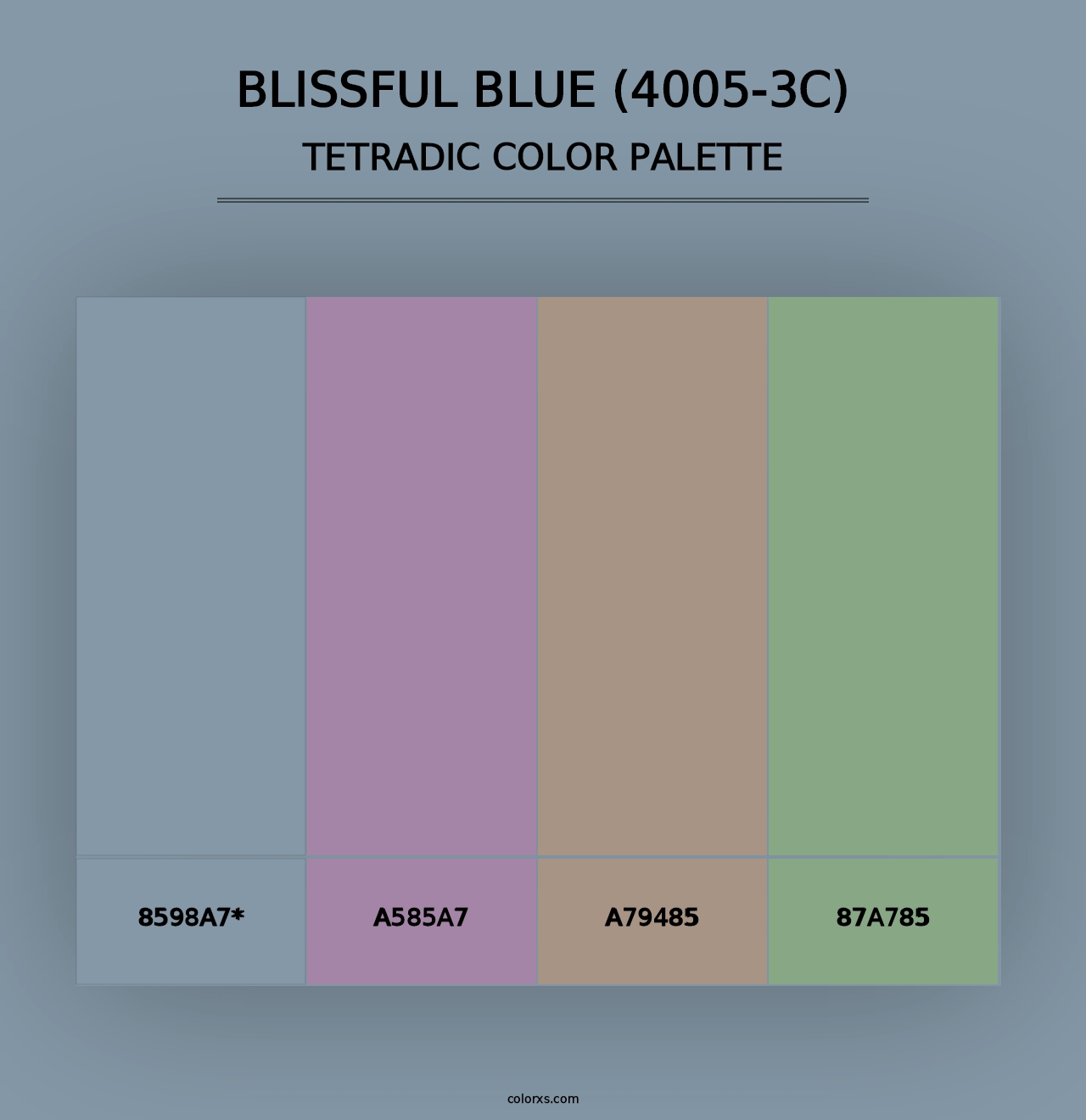 Blissful Blue (4005-3C) - Tetradic Color Palette