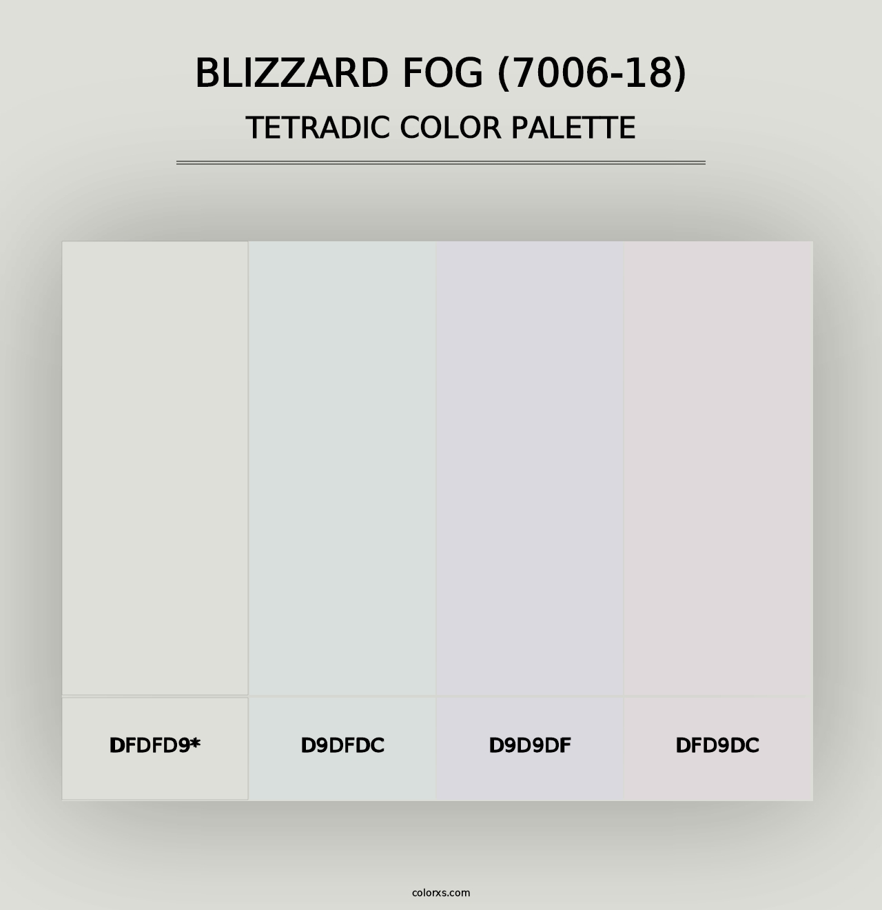 Blizzard Fog (7006-18) - Tetradic Color Palette