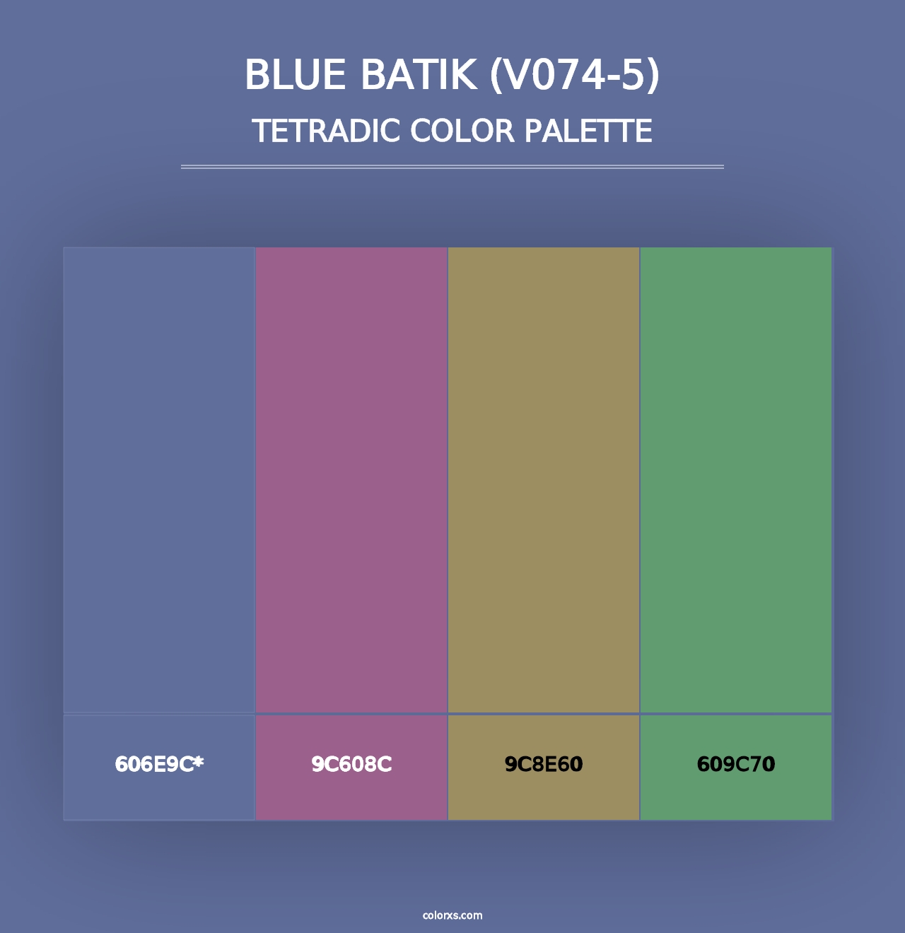 Blue Batik (V074-5) - Tetradic Color Palette