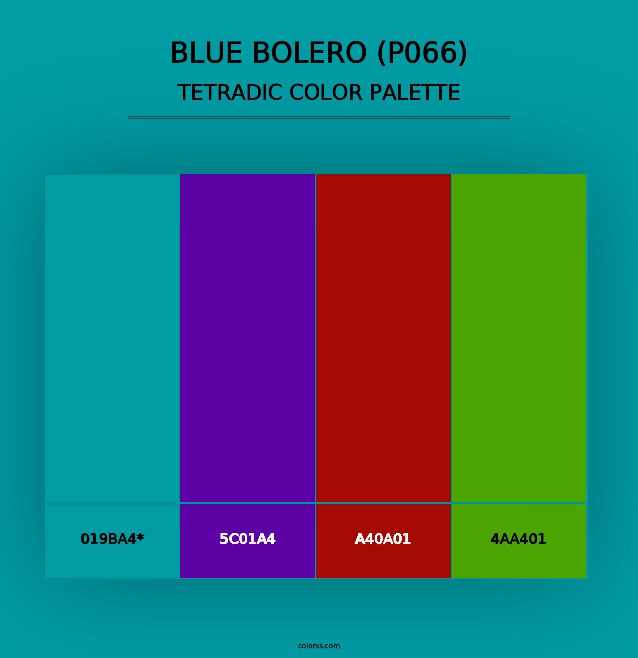 Blue Bolero (P066) - Tetradic Color Palette