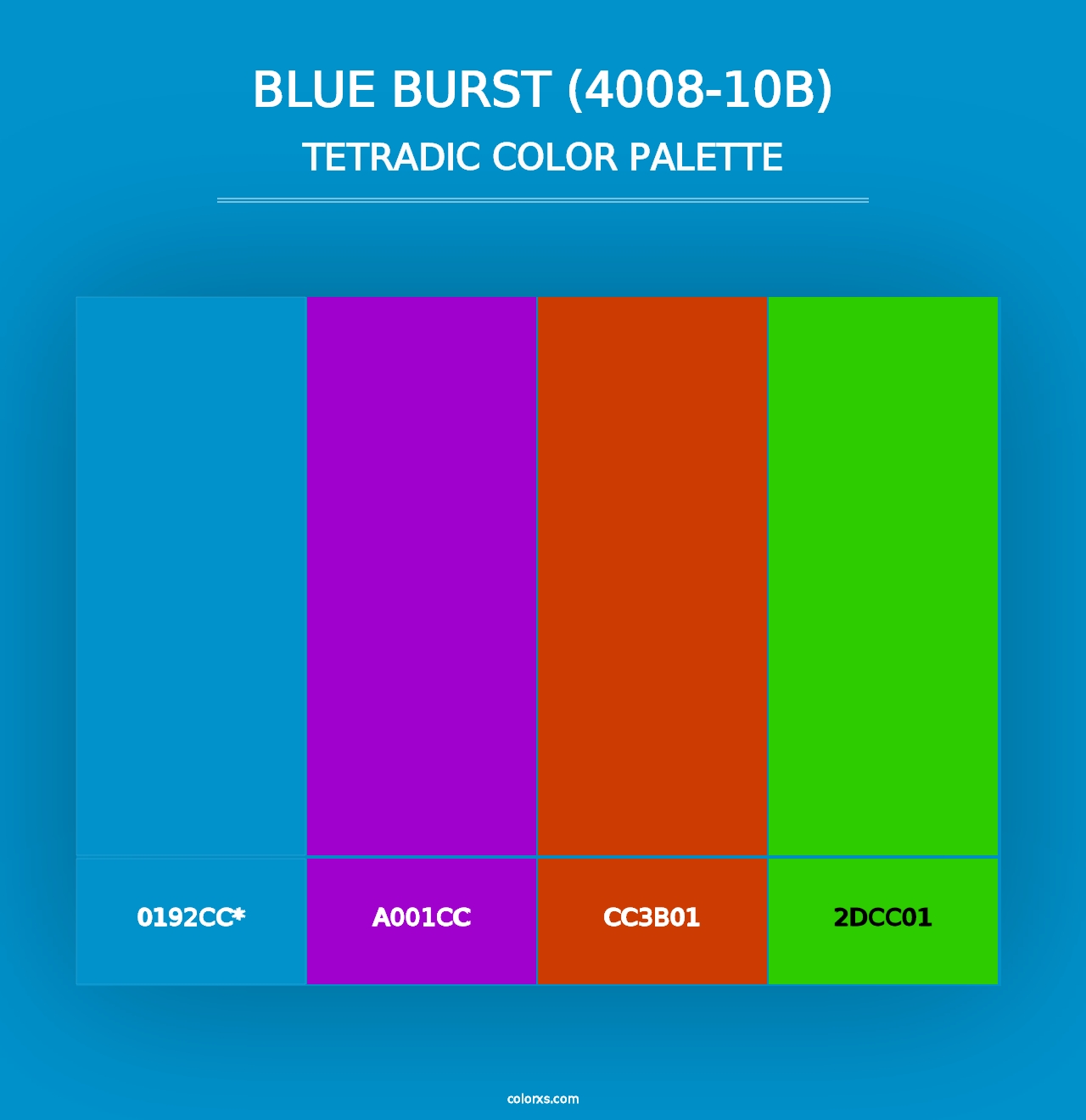 Blue Burst (4008-10B) - Tetradic Color Palette