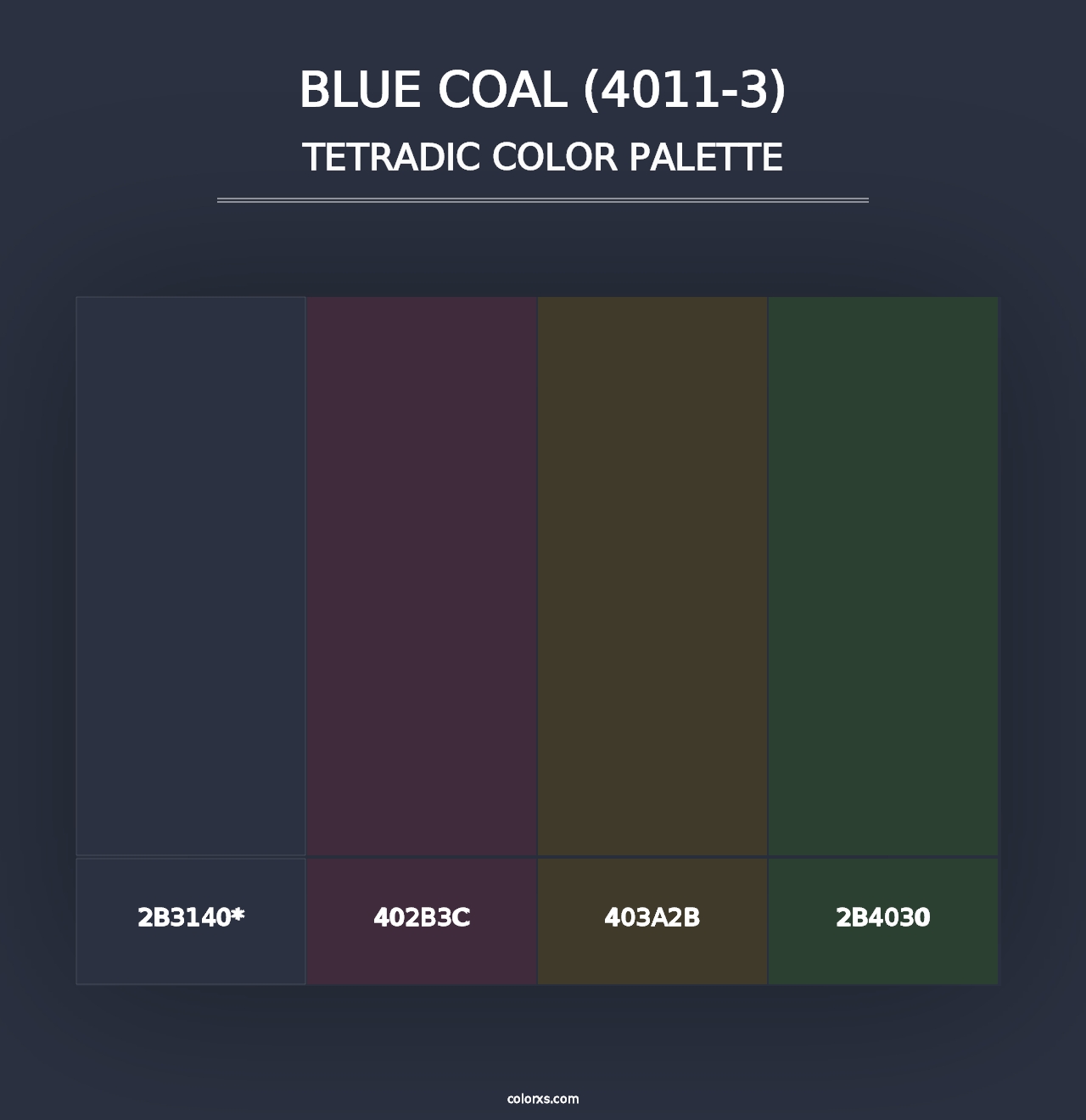 Blue Coal (4011-3) - Tetradic Color Palette