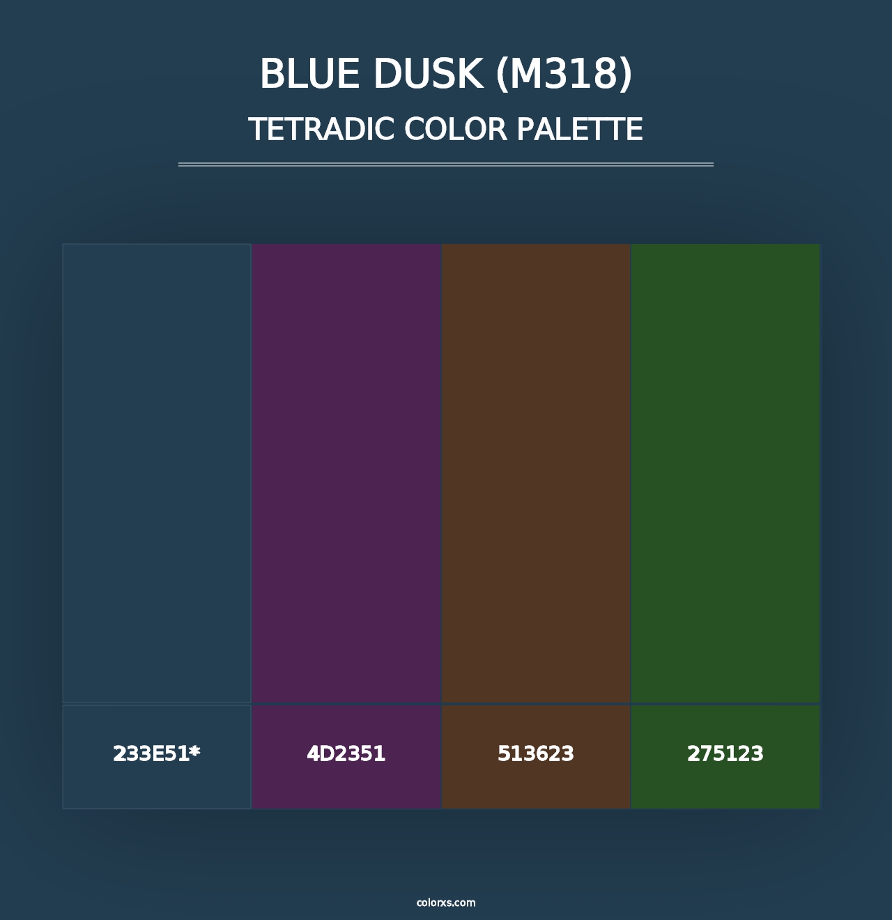 Blue Dusk (M318) - Tetradic Color Palette