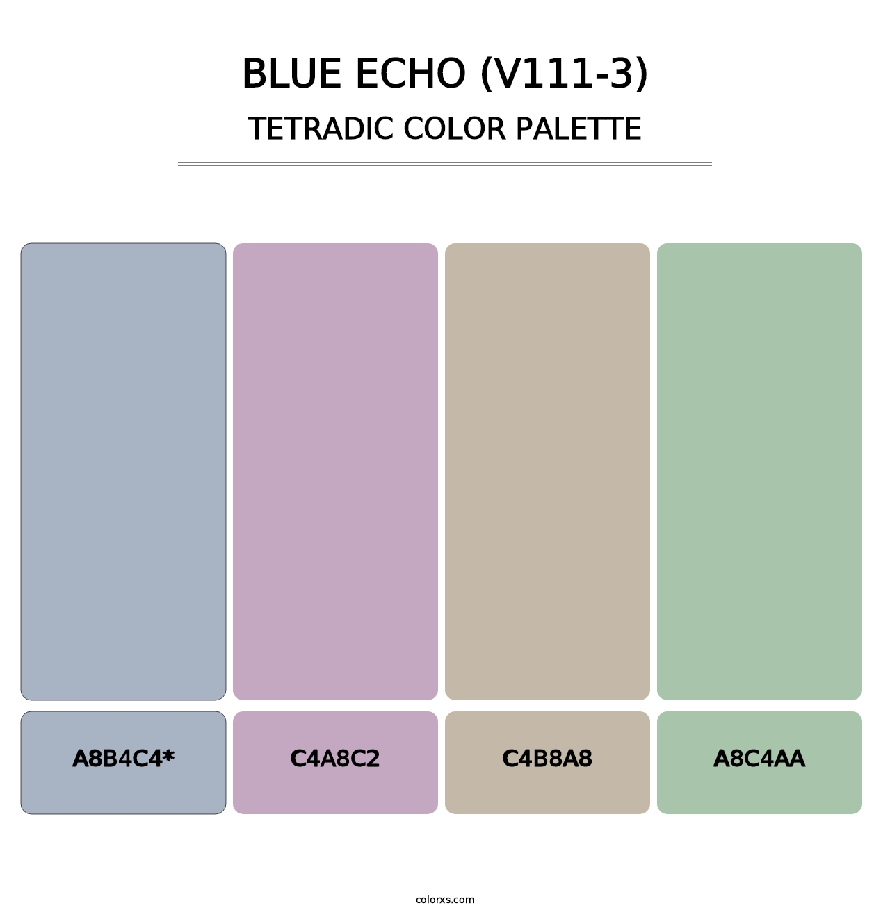 Blue Echo (V111-3) - Tetradic Color Palette