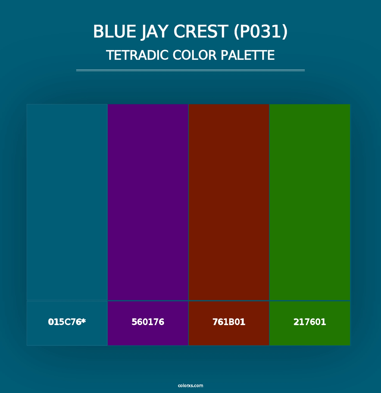 Blue Jay Crest (P031) - Tetradic Color Palette