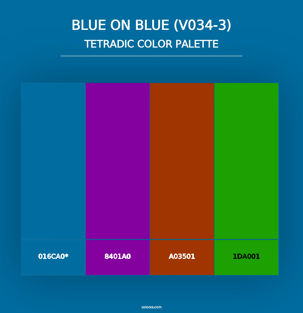 Blue on Blue (V034-3) - Tetradic Color Palette