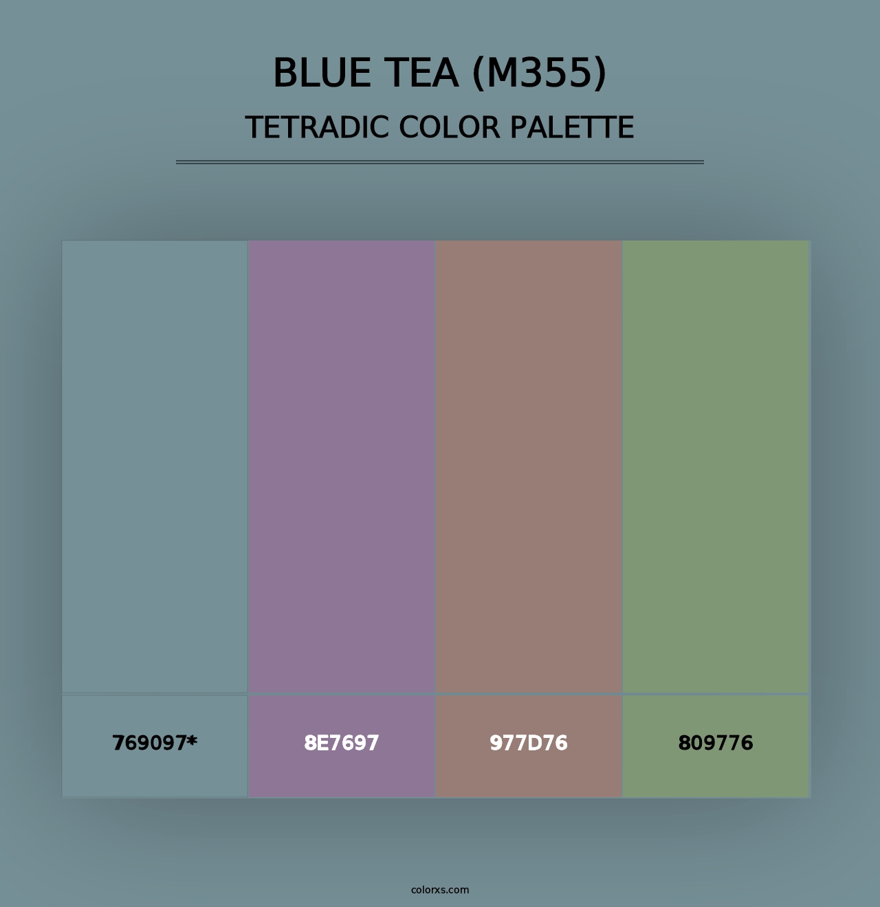 Blue Tea (M355) - Tetradic Color Palette