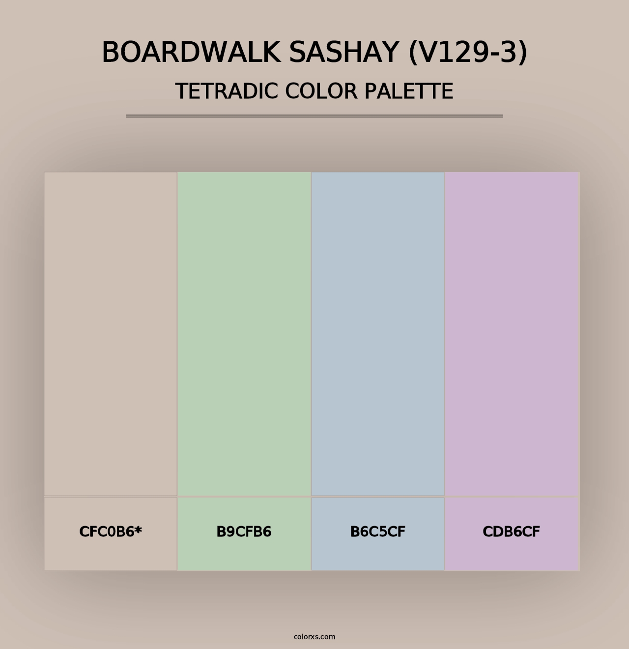 Boardwalk Sashay (V129-3) - Tetradic Color Palette