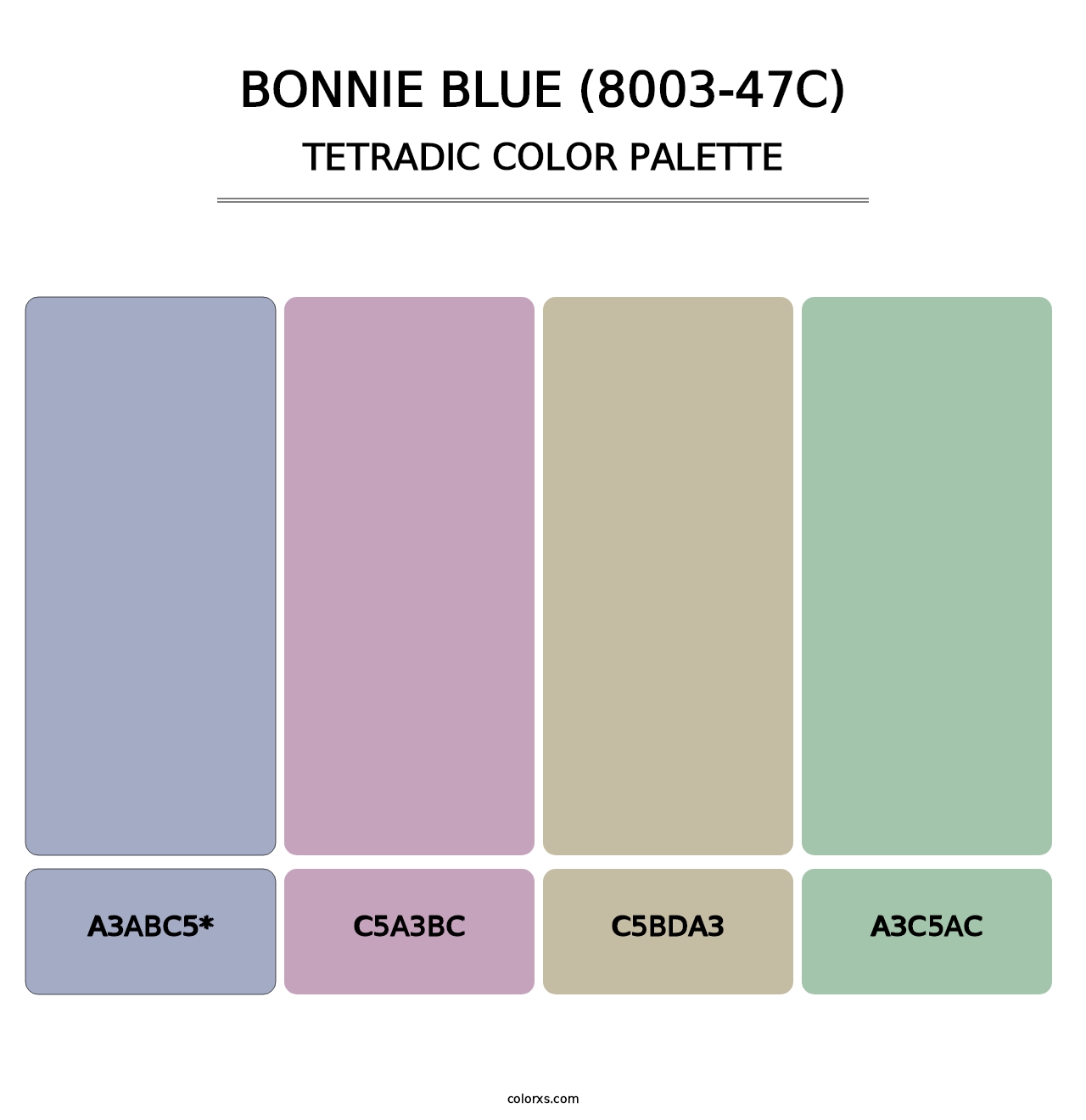 Bonnie Blue (8003-47C) - Tetradic Color Palette