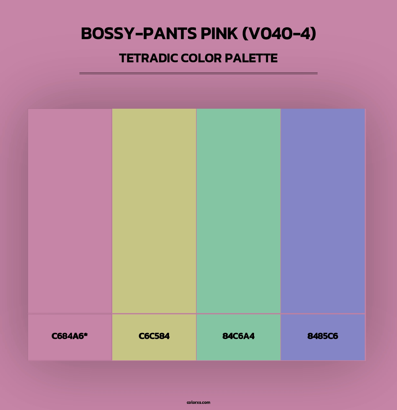 Bossy-Pants Pink (V040-4) - Tetradic Color Palette