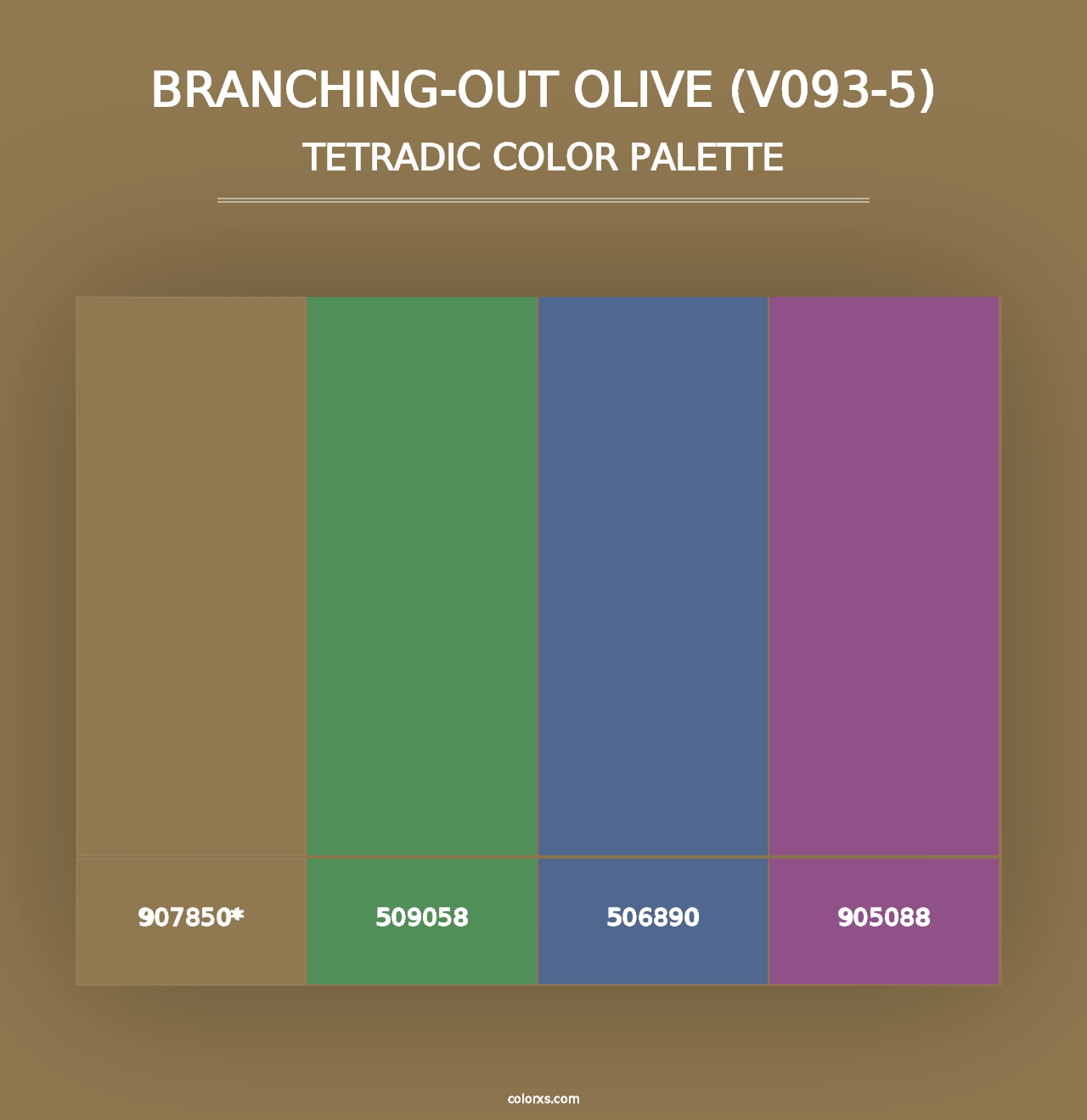 Branching-Out Olive (V093-5) - Tetradic Color Palette