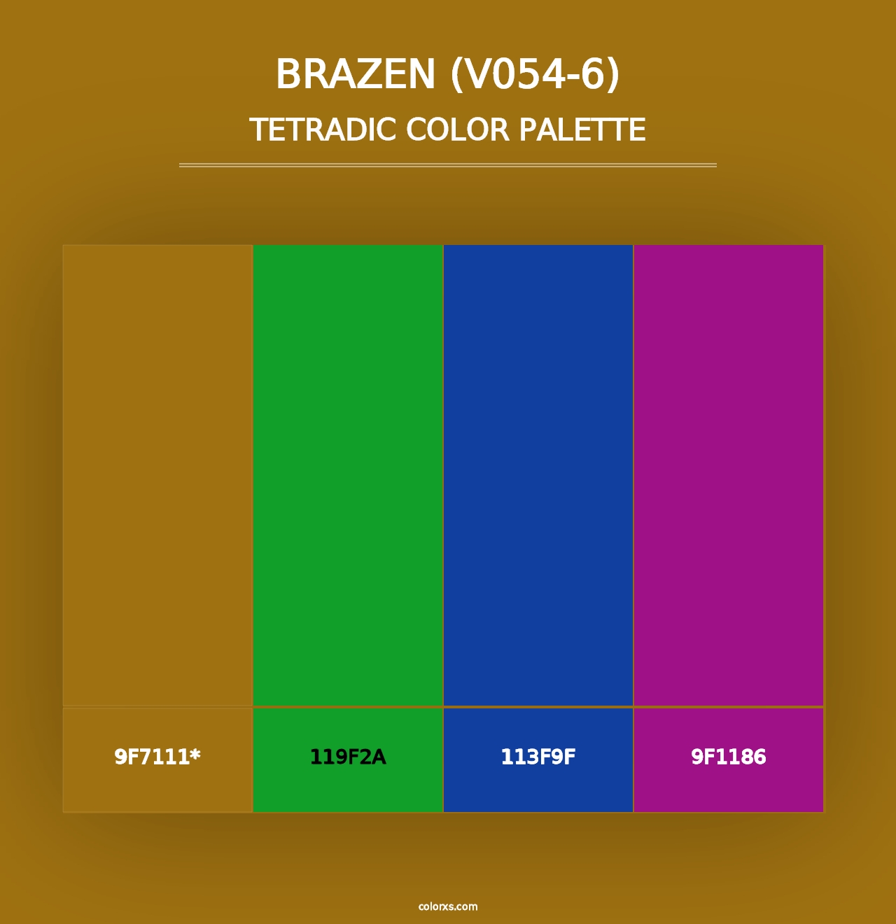 Brazen (V054-6) - Tetradic Color Palette