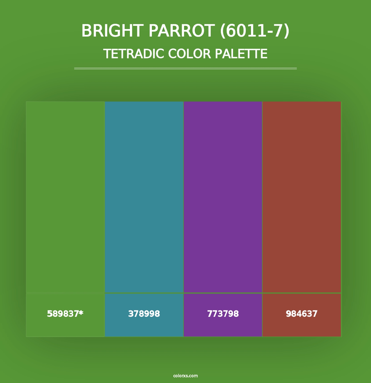 Bright Parrot (6011-7) - Tetradic Color Palette