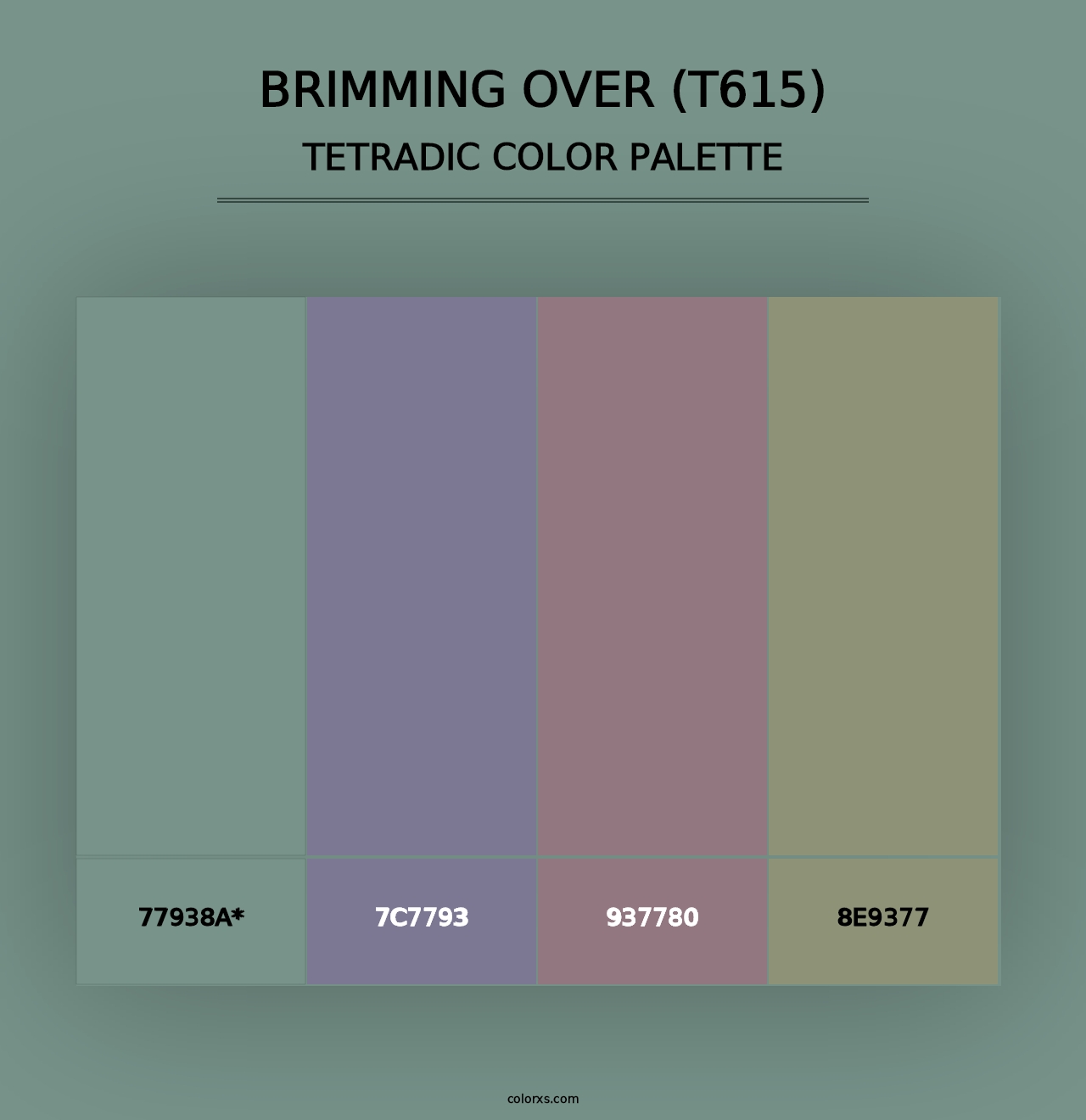 Brimming Over (T615) - Tetradic Color Palette