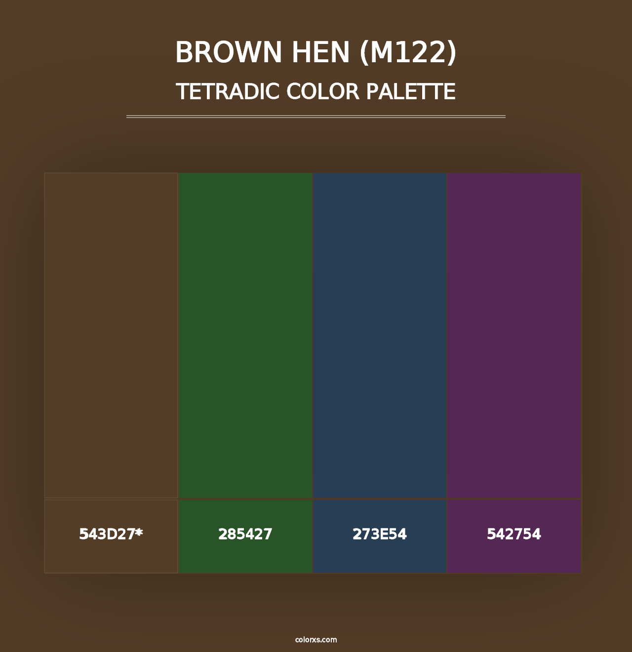 Brown Hen (M122) - Tetradic Color Palette