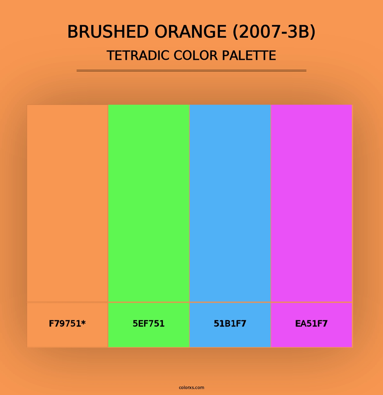 Brushed Orange (2007-3B) - Tetradic Color Palette