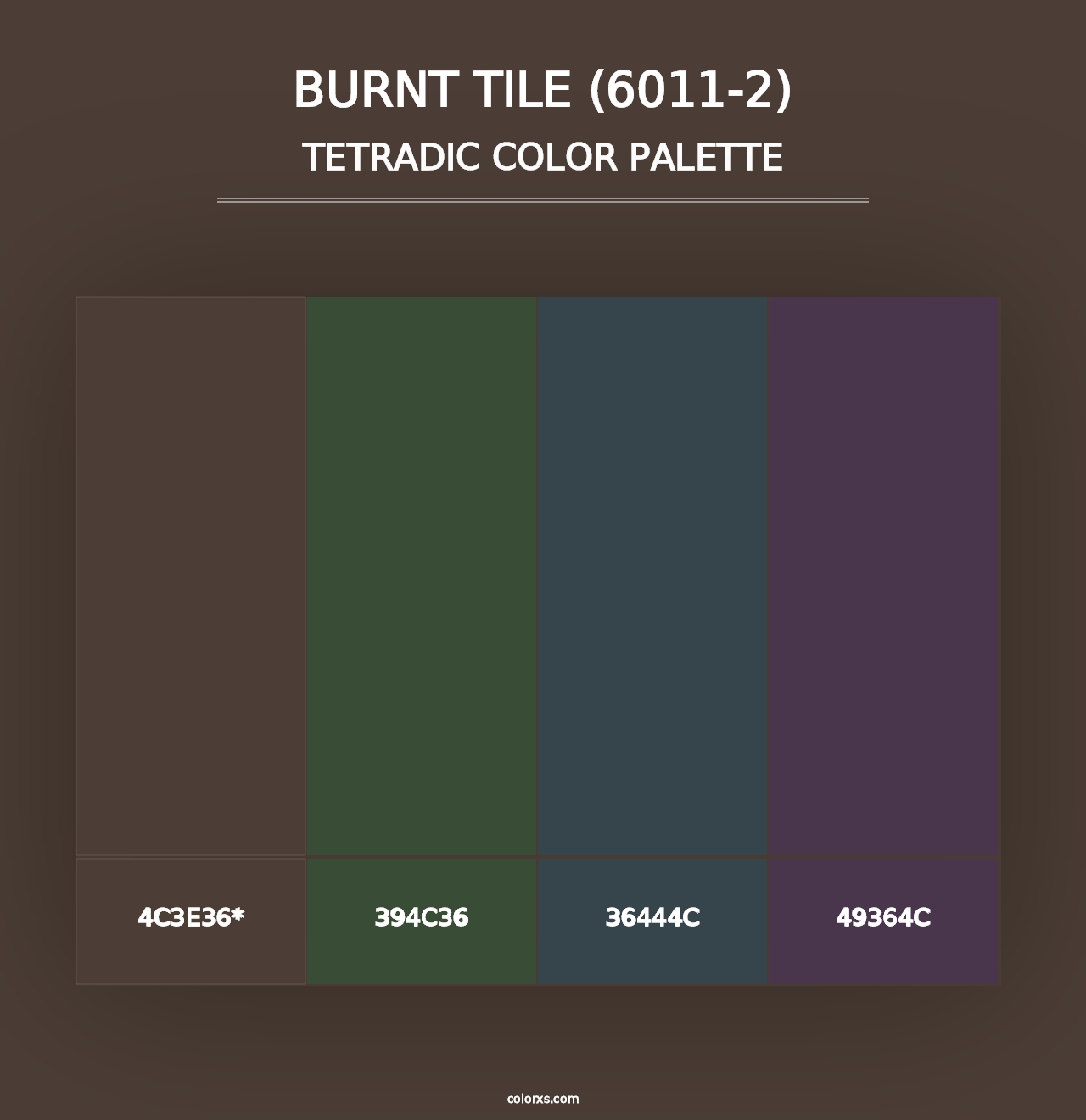 Burnt Tile (6011-2) - Tetradic Color Palette