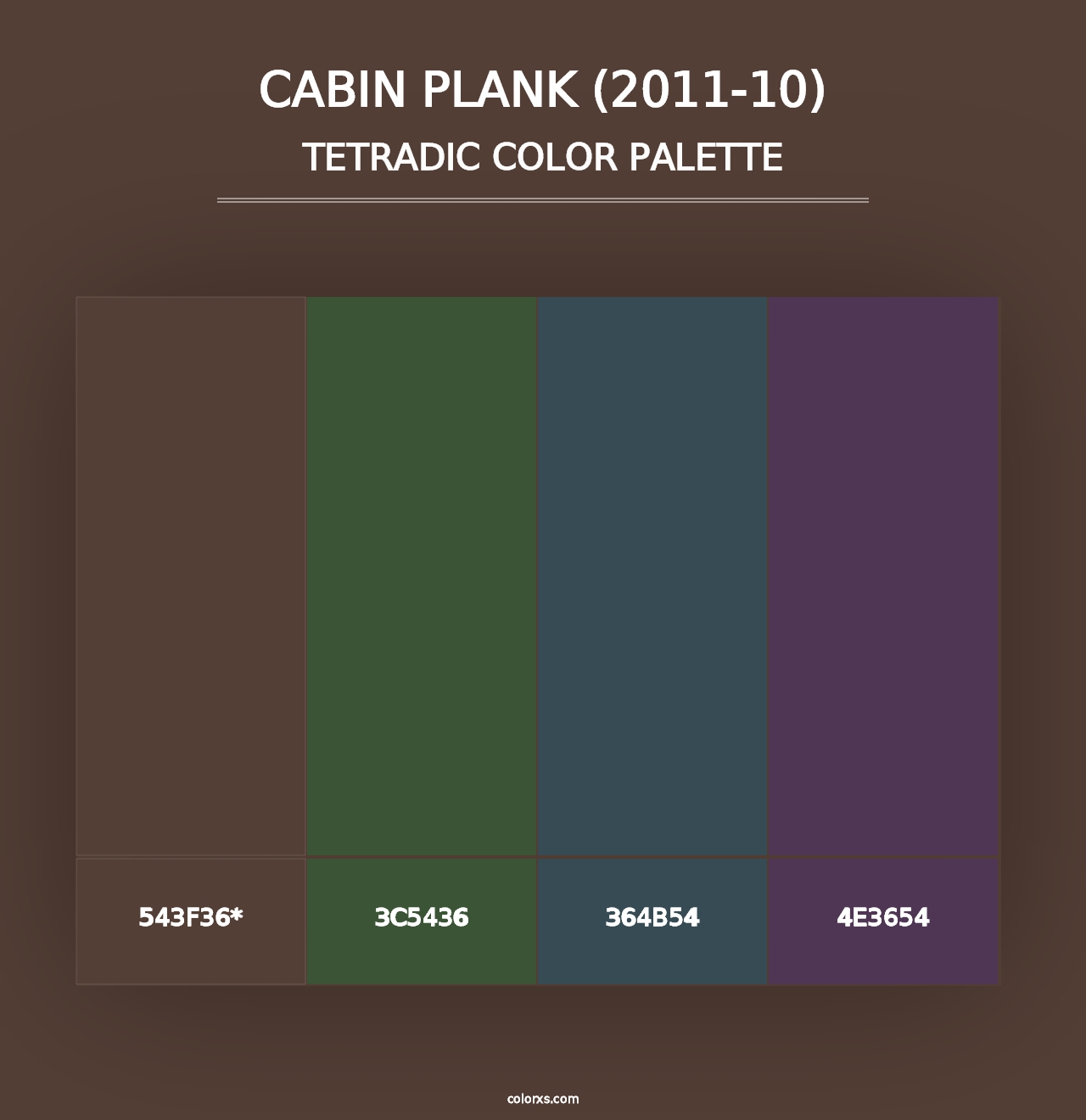 Cabin Plank (2011-10) - Tetradic Color Palette