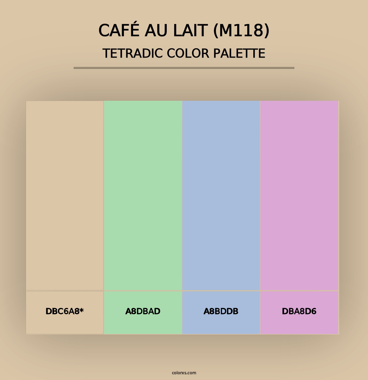 Café Au Lait (M118) - Tetradic Color Palette