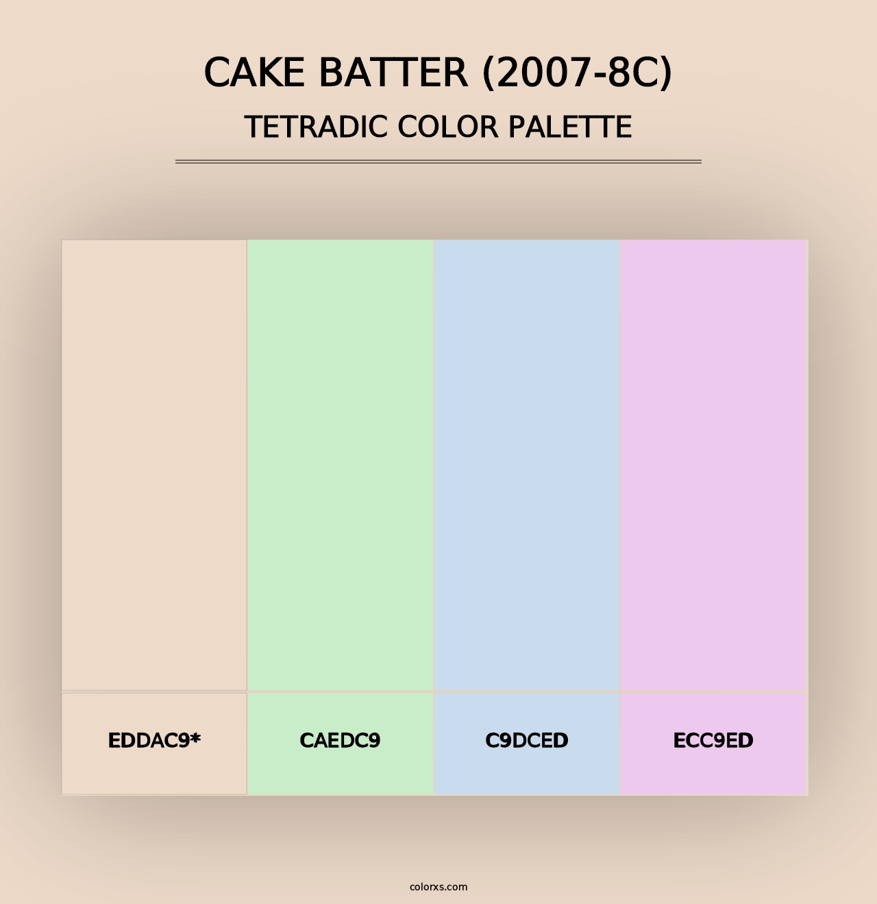 Cake Batter (2007-8C) - Tetradic Color Palette