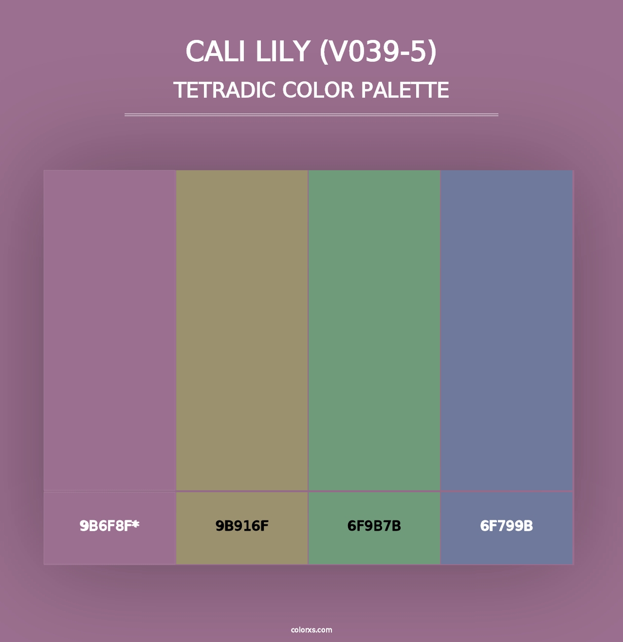 Cali Lily (V039-5) - Tetradic Color Palette