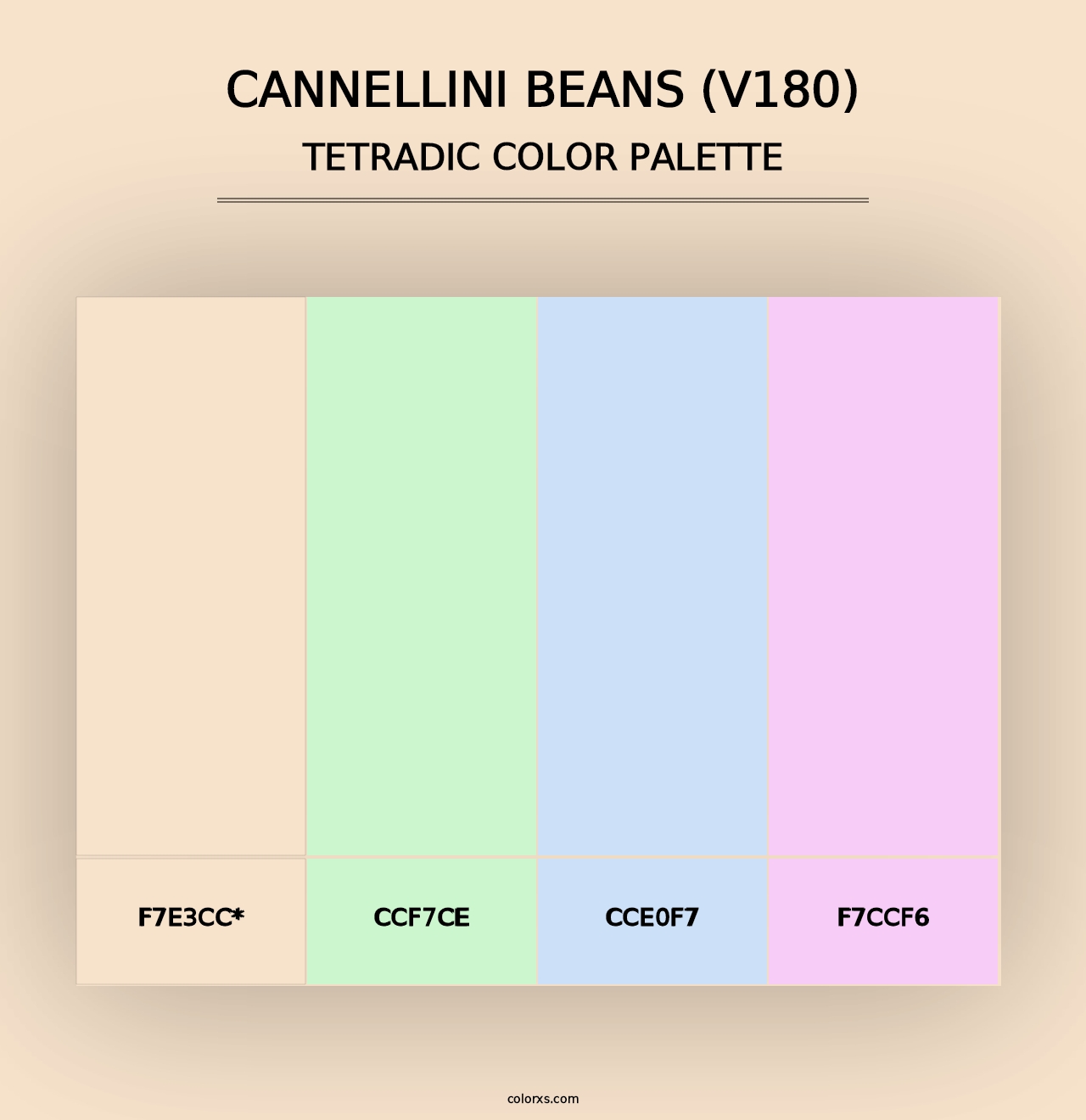 Cannellini Beans (V180) - Tetradic Color Palette