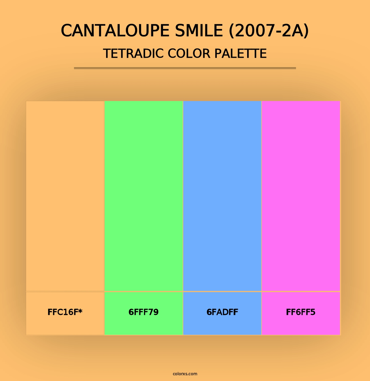 Cantaloupe Smile (2007-2A) - Tetradic Color Palette