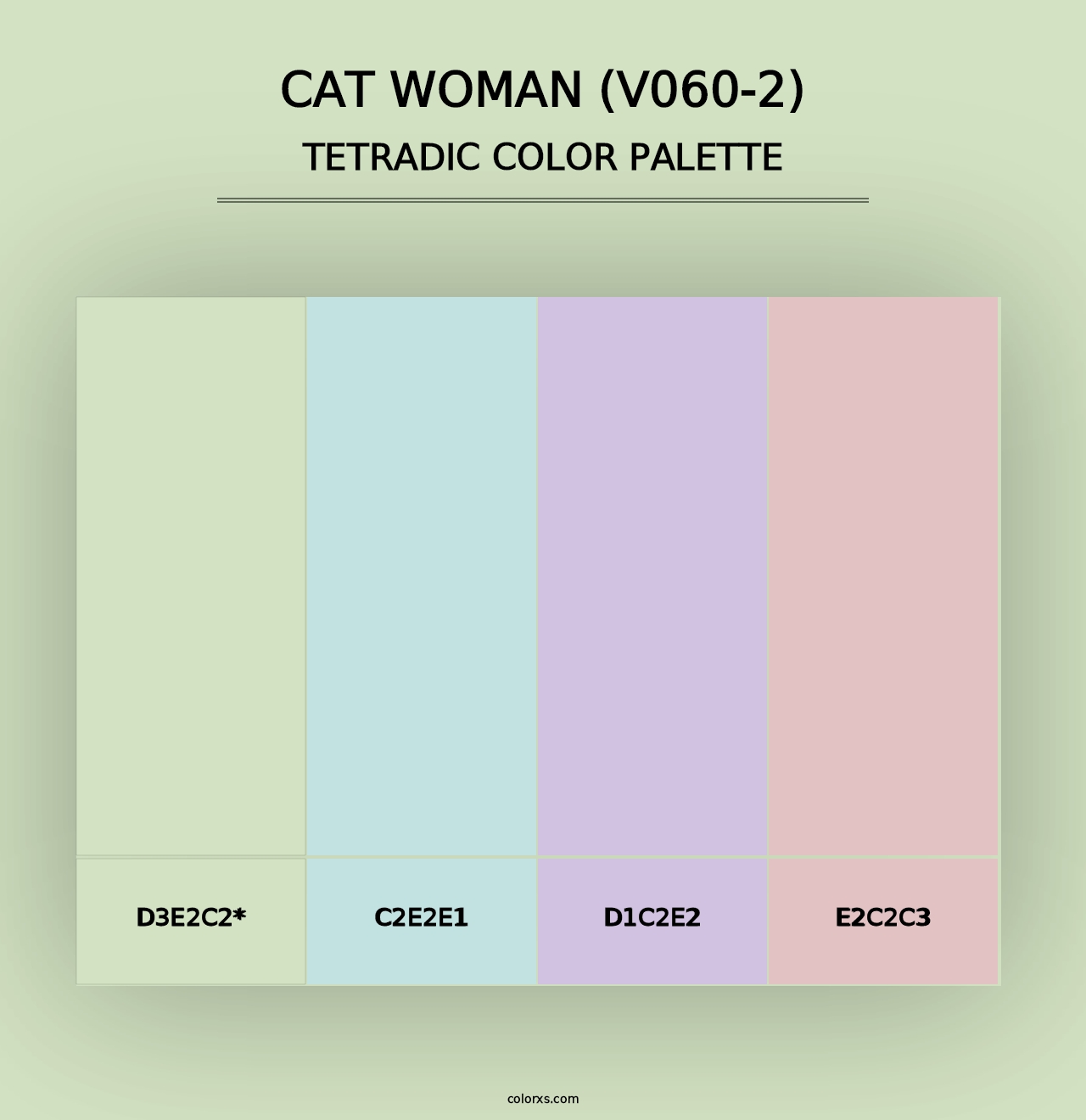 Cat Woman (V060-2) - Tetradic Color Palette