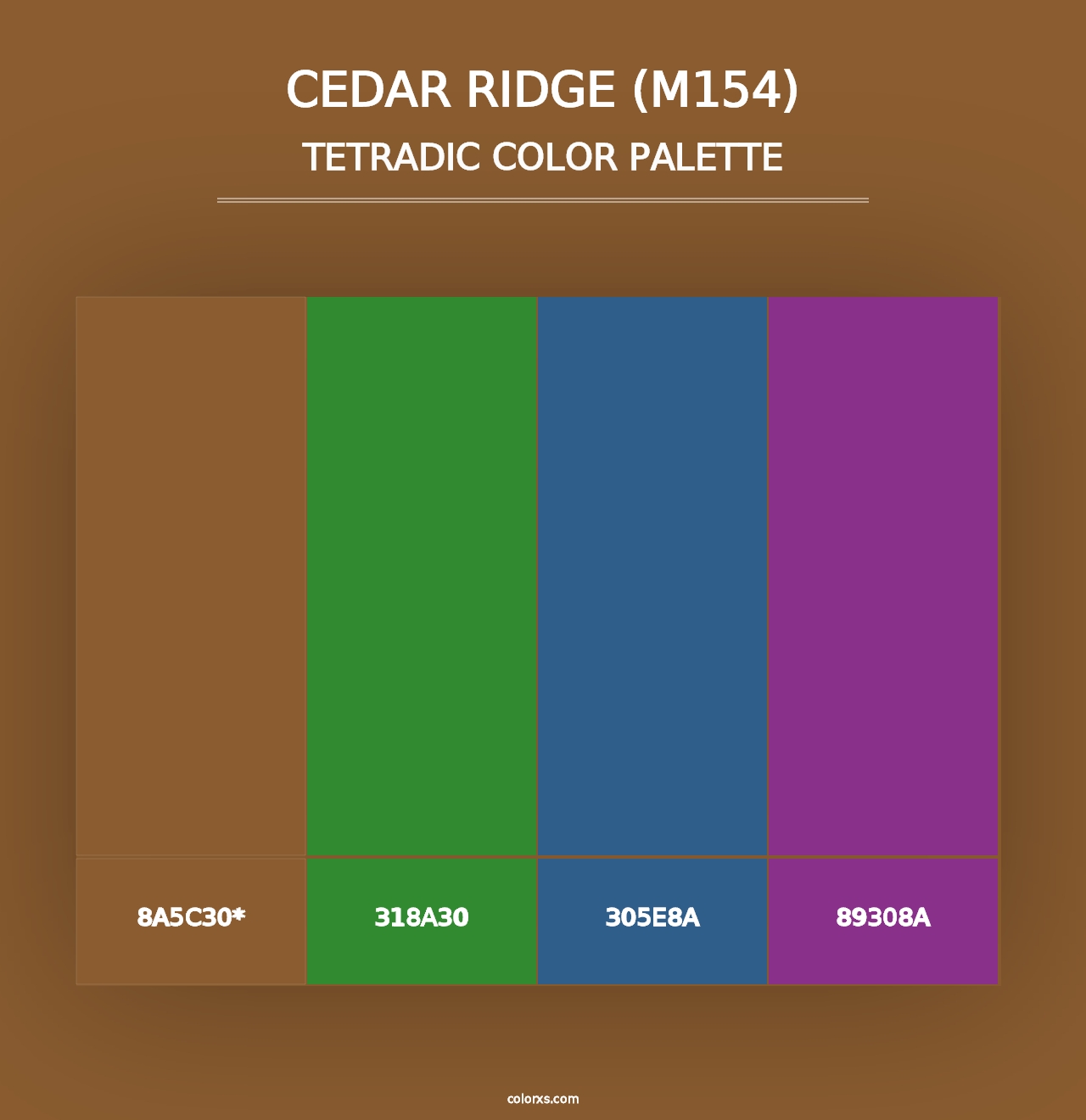 Cedar Ridge (M154) - Tetradic Color Palette