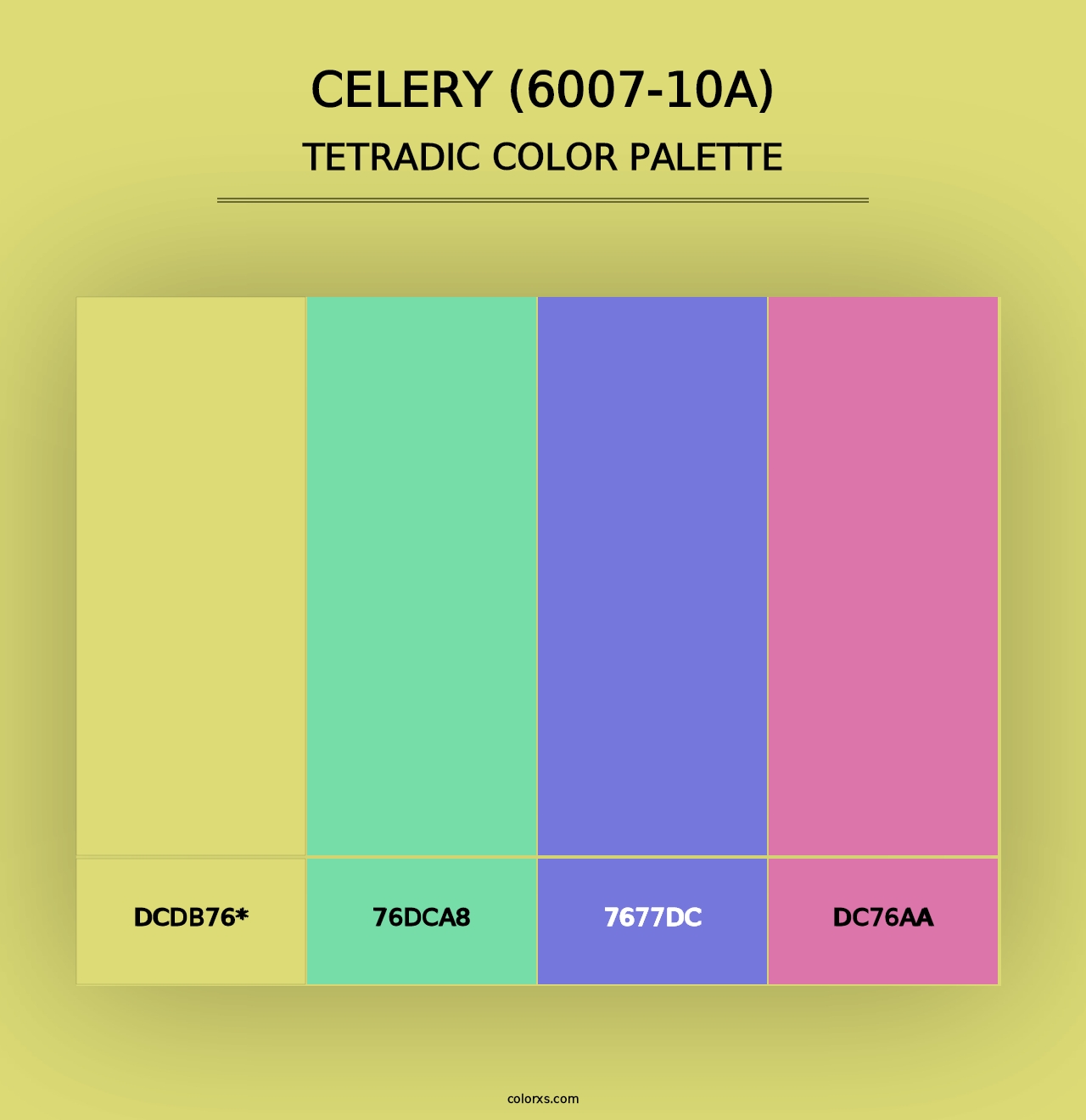 Celery (6007-10A) - Tetradic Color Palette