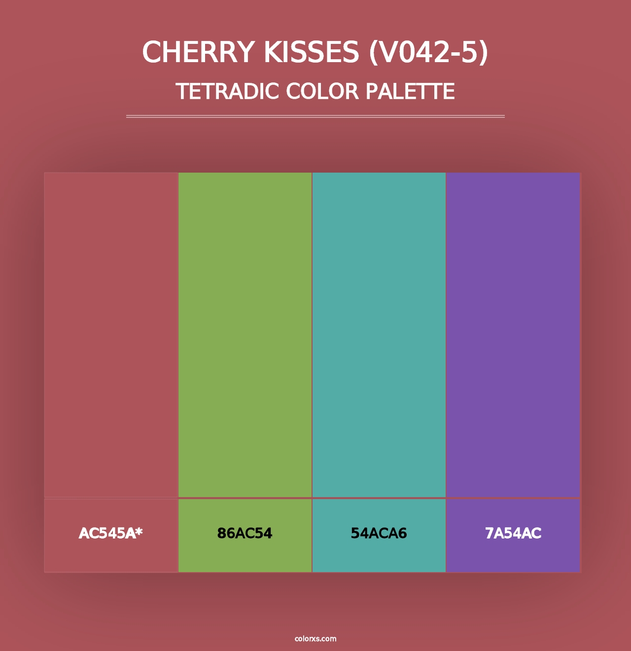 Cherry Kisses (V042-5) - Tetradic Color Palette