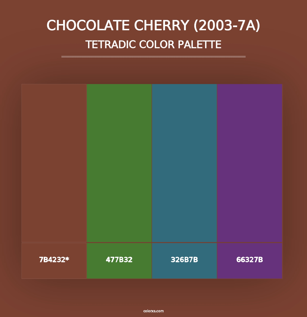 Chocolate Cherry (2003-7A) - Tetradic Color Palette