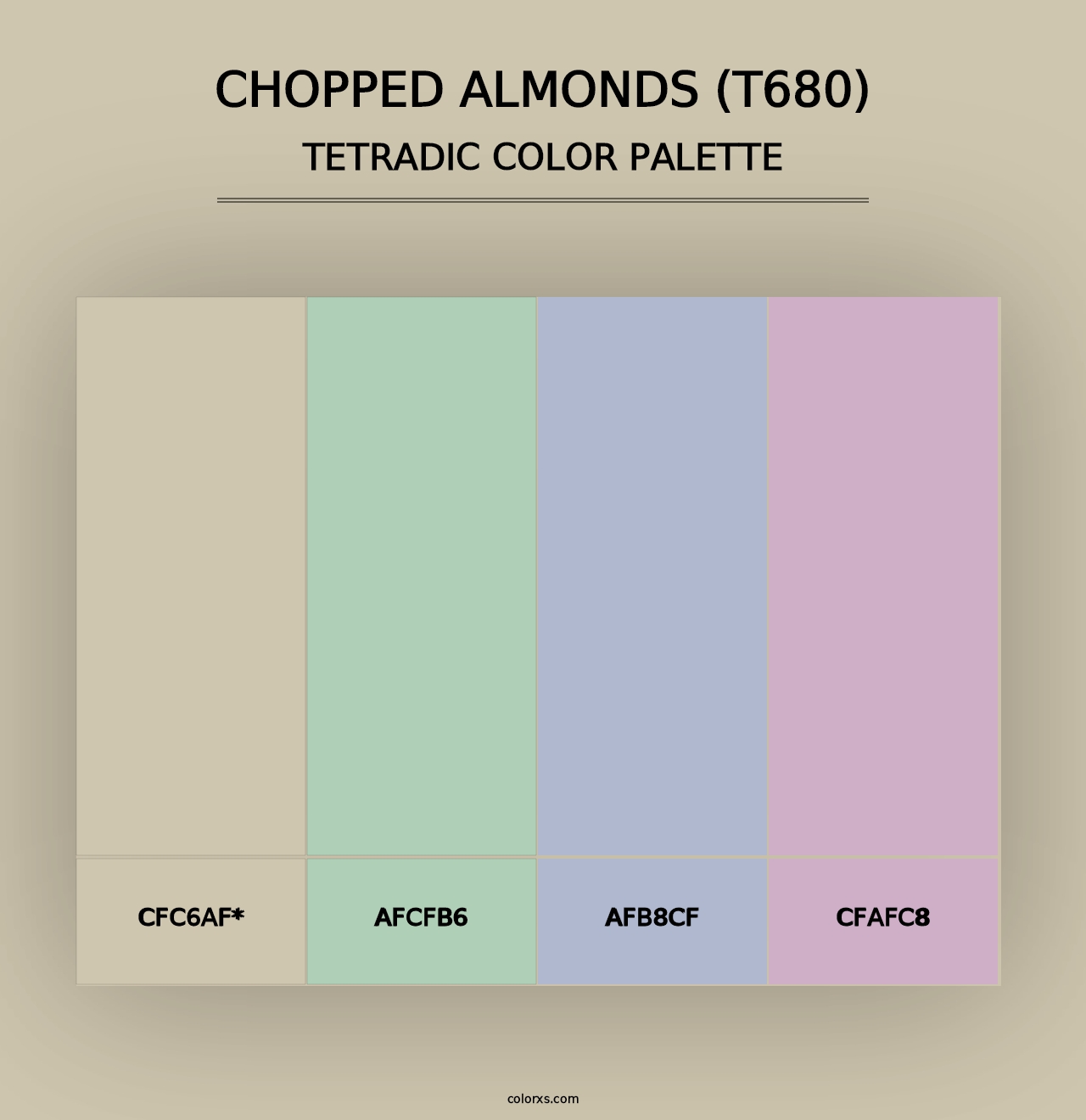 Chopped Almonds (T680) - Tetradic Color Palette